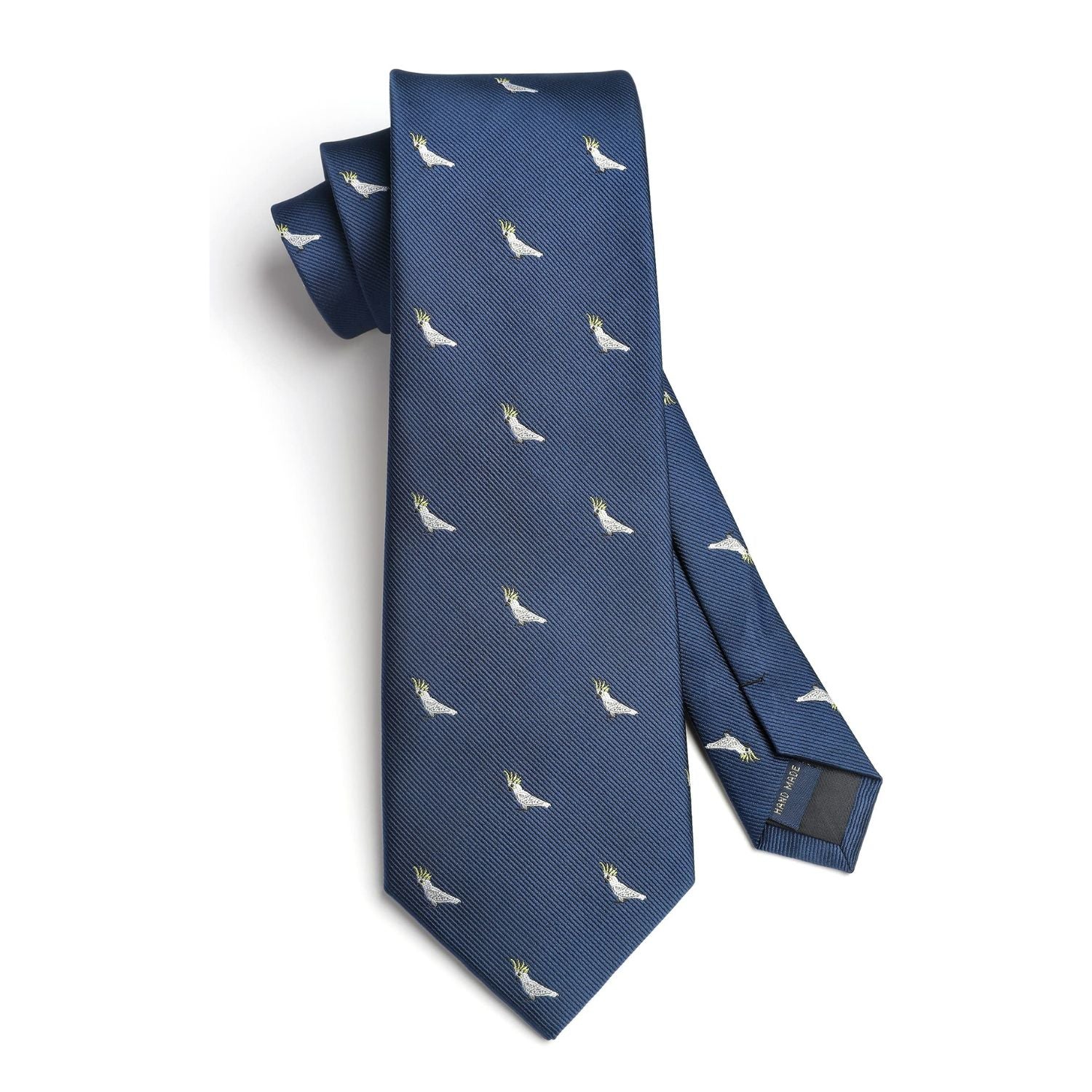 Parrot Tie Handkerchief Set - NAVY BLUE-5