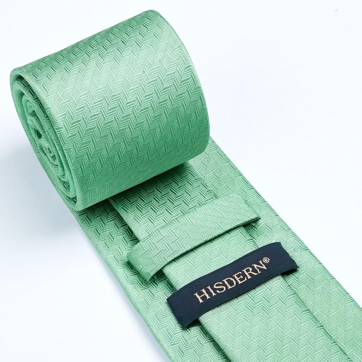 Hisdern Sage Green2 Houndstooth Wedding Tie Set with Cufflinks