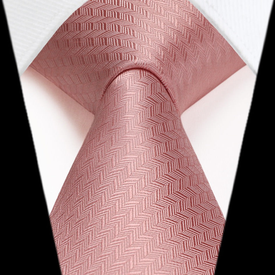 Houndstooth Tie Handkerchief Set - A-22 BLUSH PINK