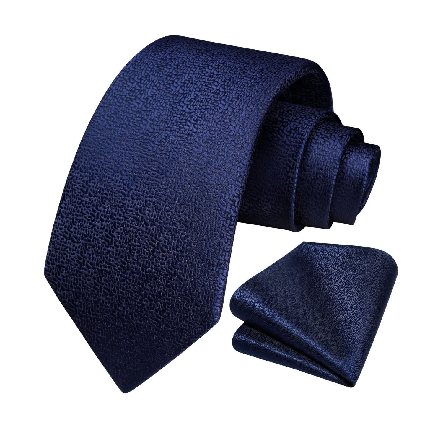 Houndstooth Tie Handkerchief Set - D4 NAVY BLUE