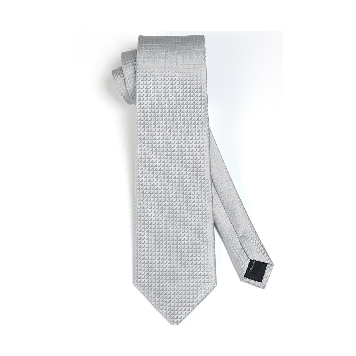Houndstooth Tie Handkerchief Set - SILVER-2