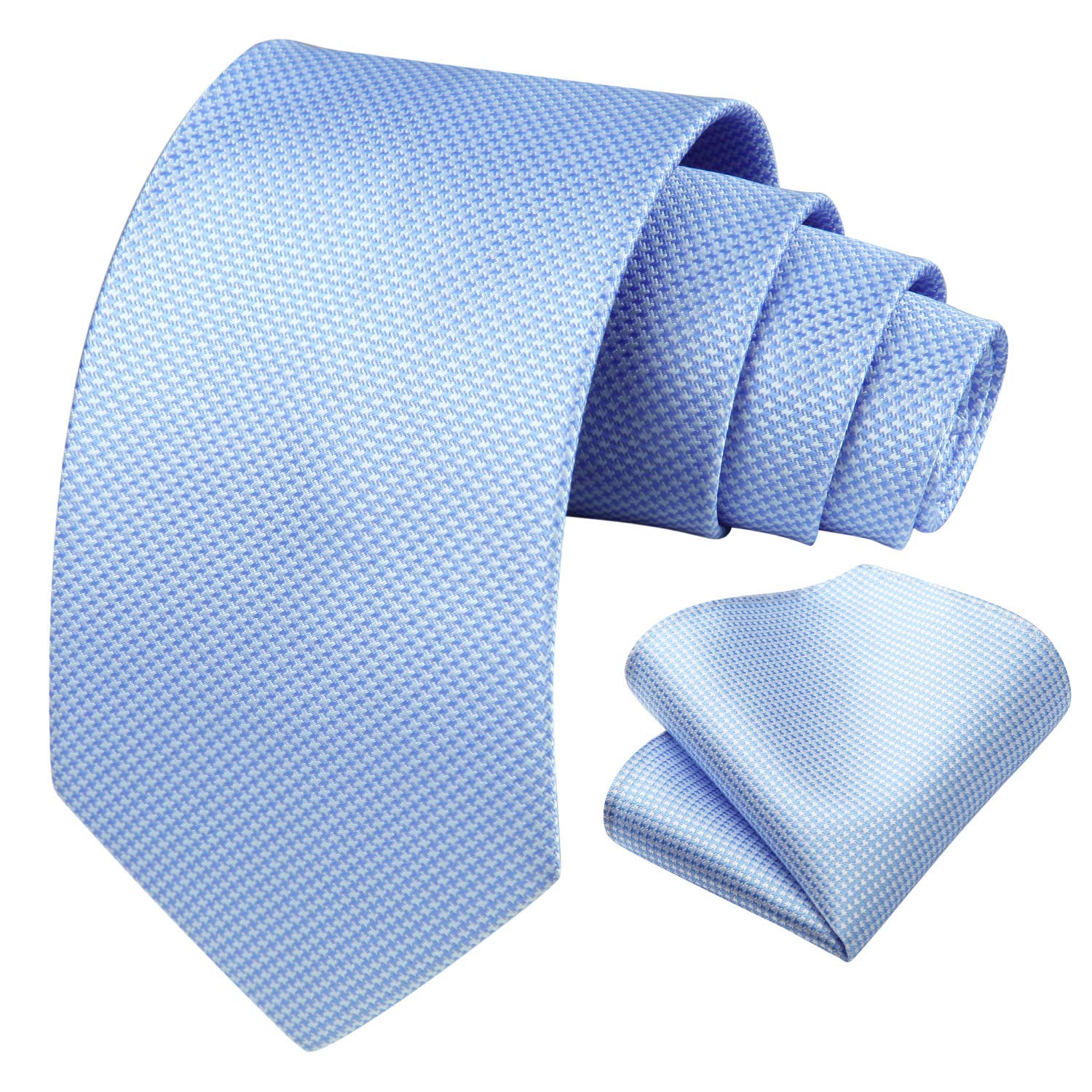 Solid Houndstooth Tie Handkerchief Set - SAGE GREEN