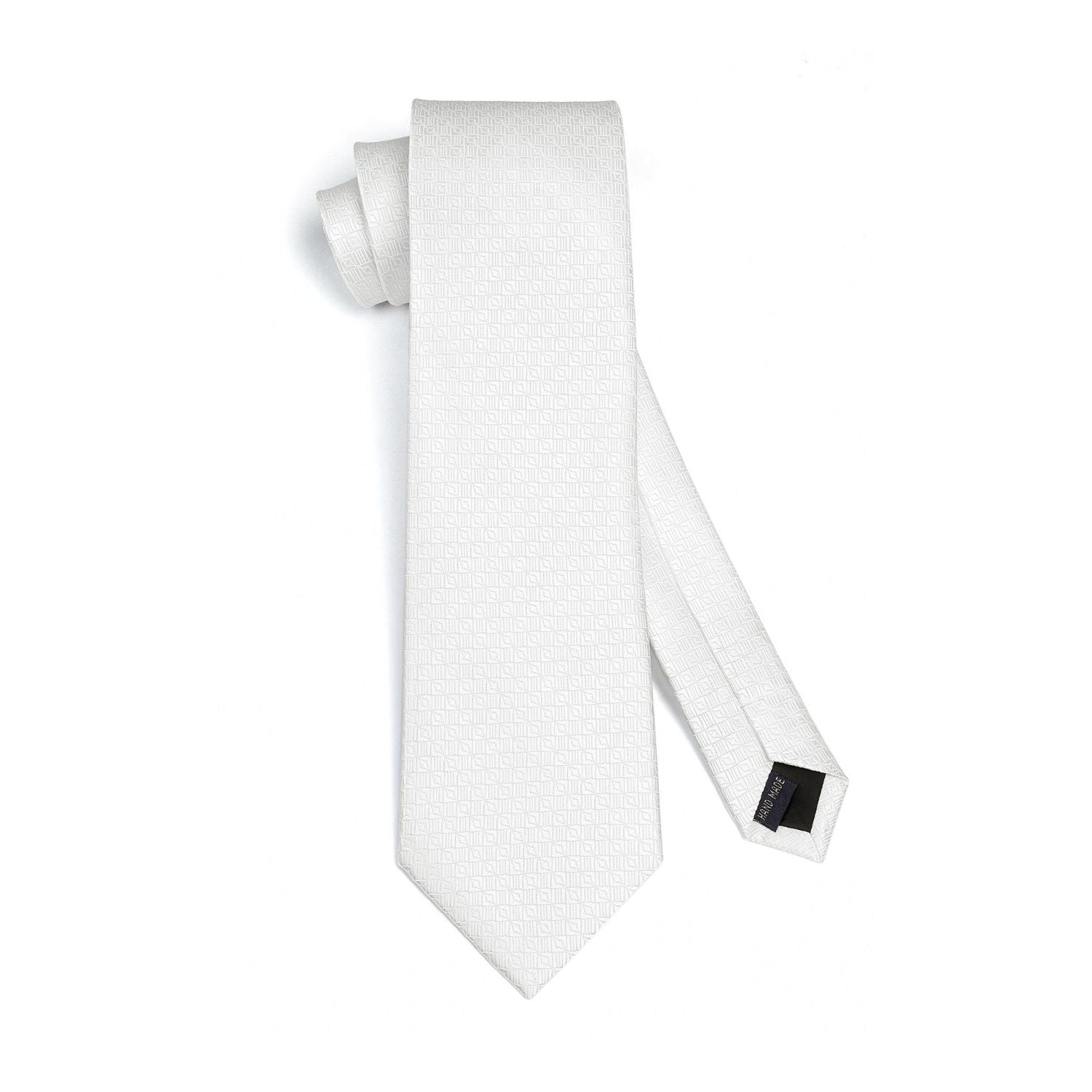 Houndstooth Tie Handkerchief Set - C-03 WHITE