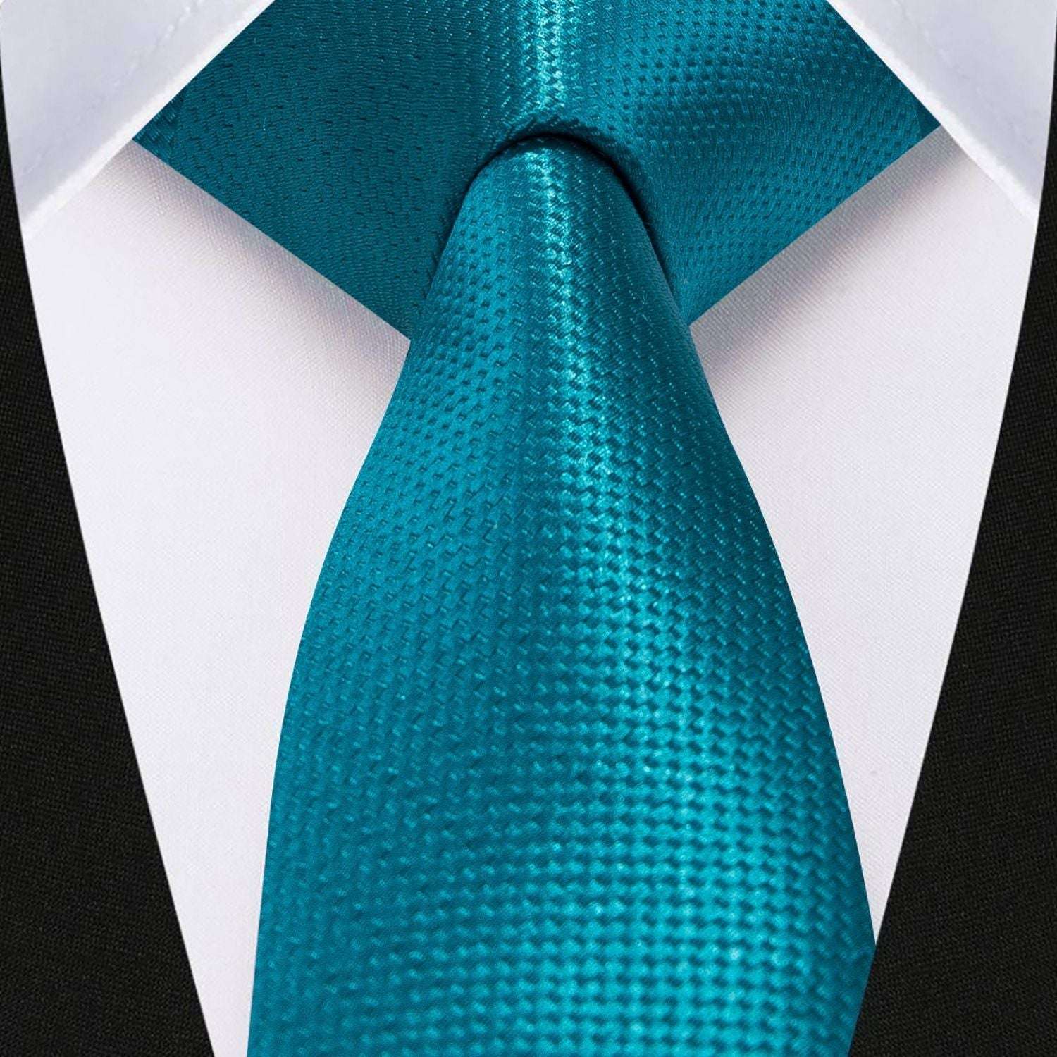 Solid 2.4' Skinny Formal Tie - PEACOCK BLUE-02