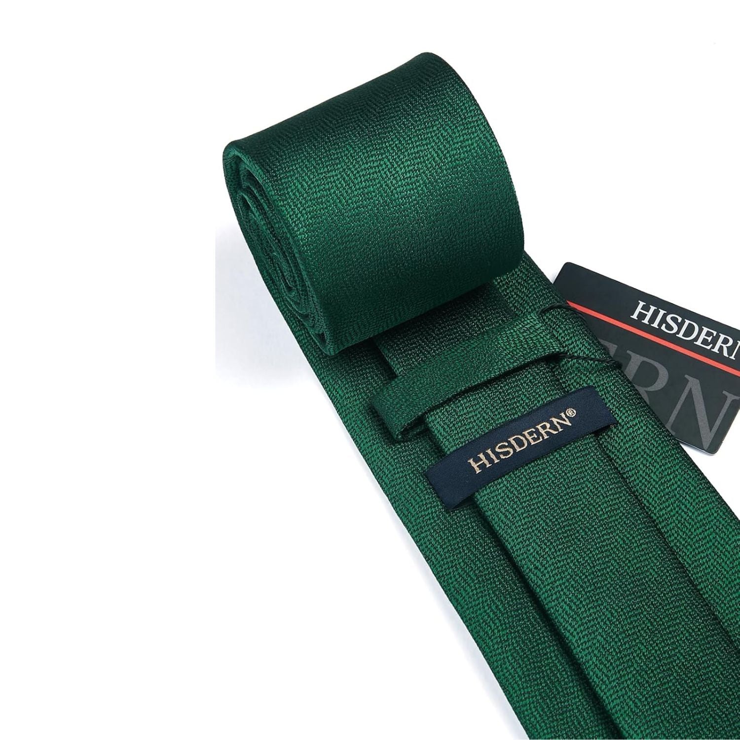 Hisdern Forest Green Houndstooth Wedding Tie Set with Cufflinks