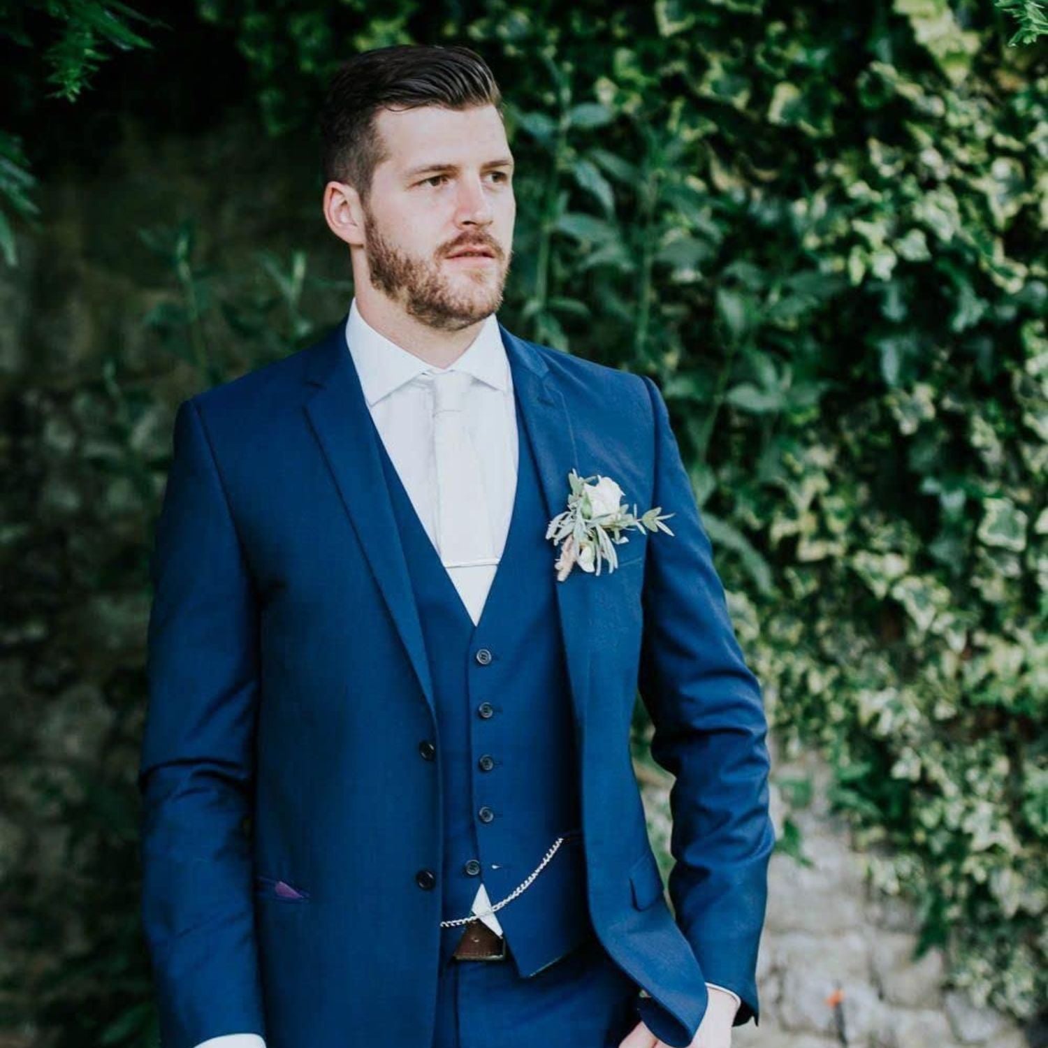 Solid Tie Handkerchief Set - SILVER