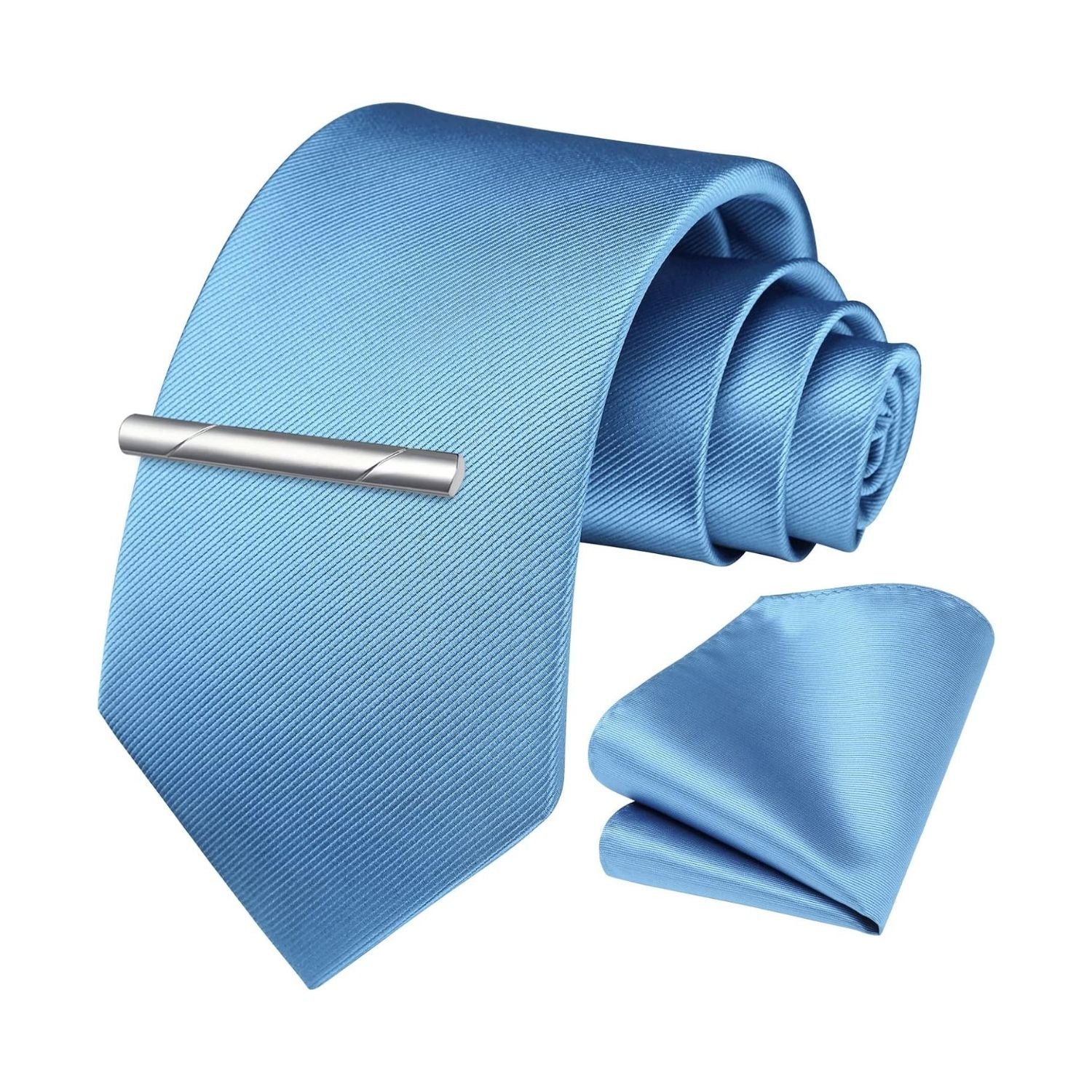 Solid Tie Handkerchief Clip - BABY BLUE