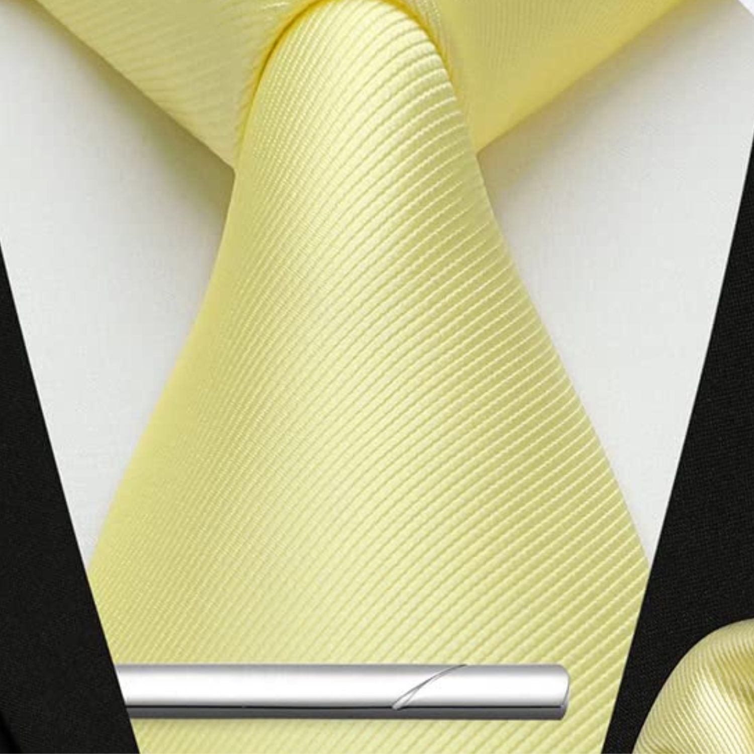 Hisdern Yellow Striped Wedding Accessories Set With Clip
