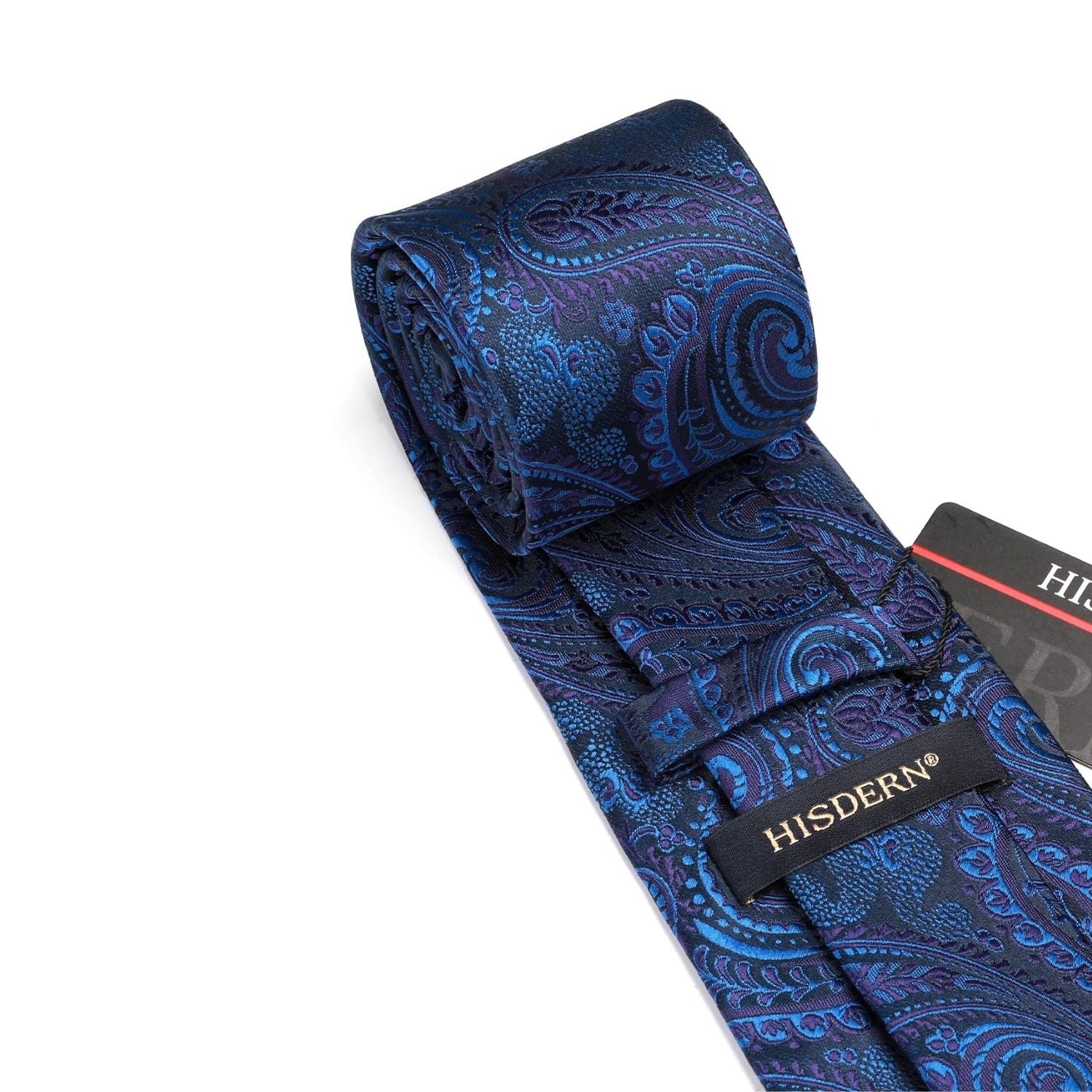Paisley Extra Long Tie Handkerchief Set - C22-ROYAL BLUE
