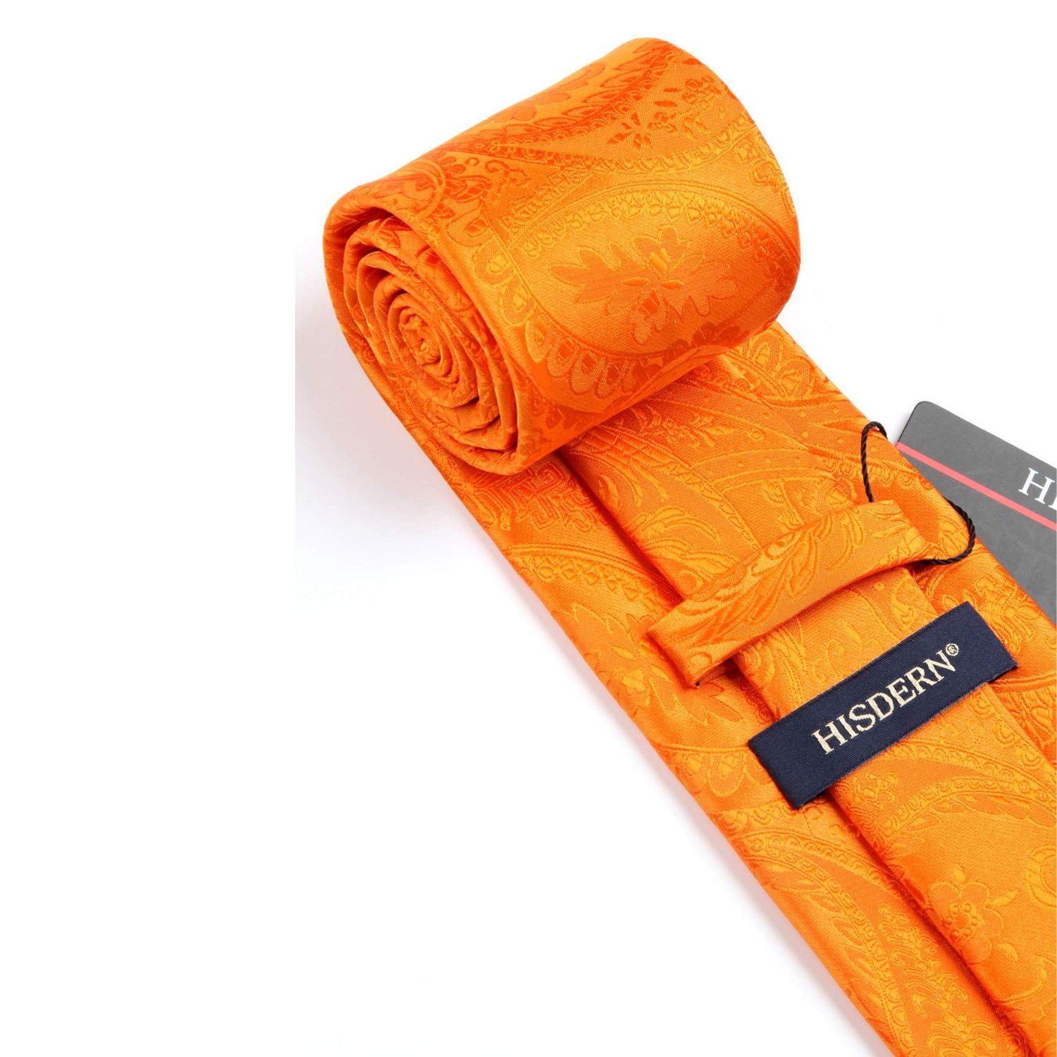 Paisley Tie Handkerchief Set - B-ORANGE