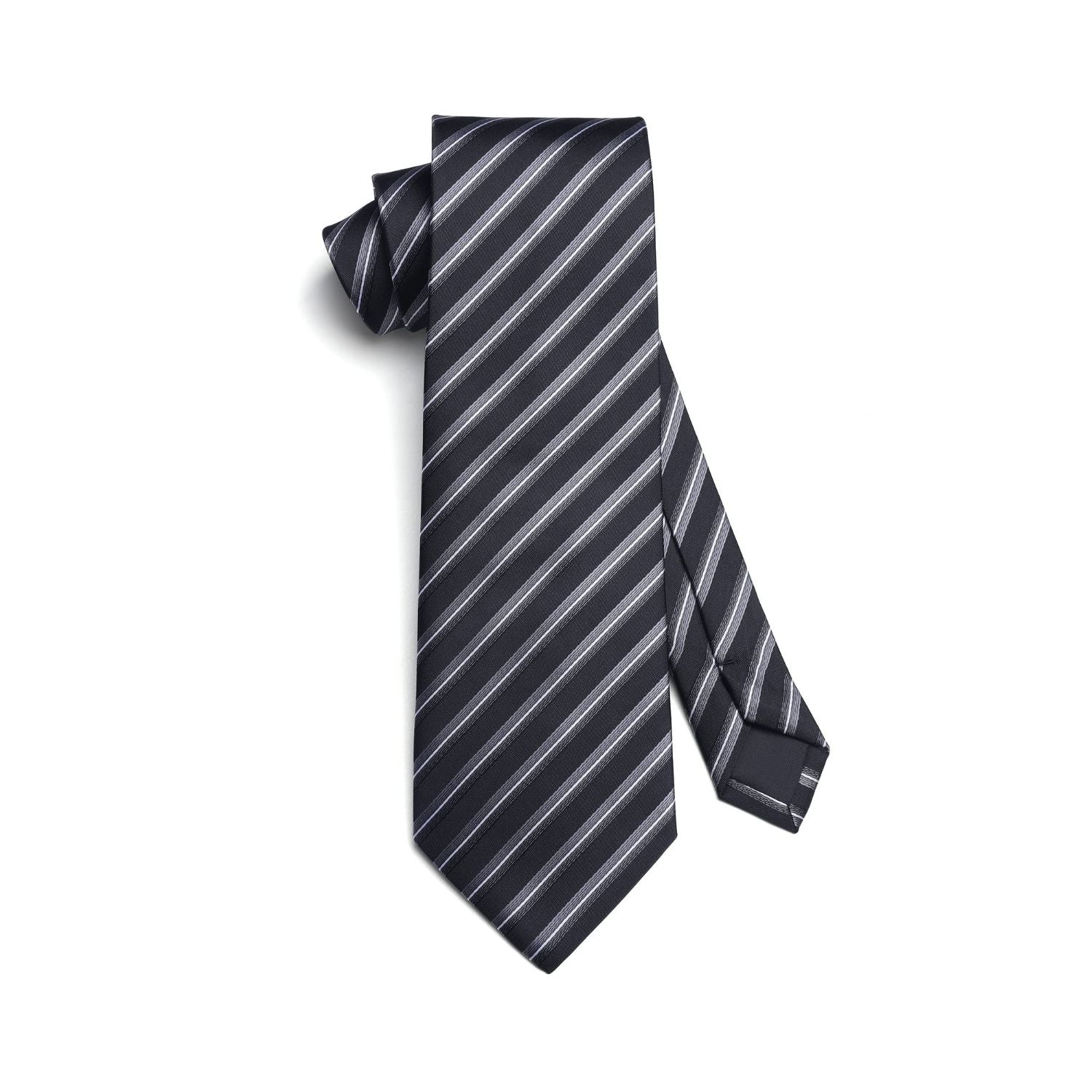 Hisdern Black Silver Striped Wedding Accessories Set