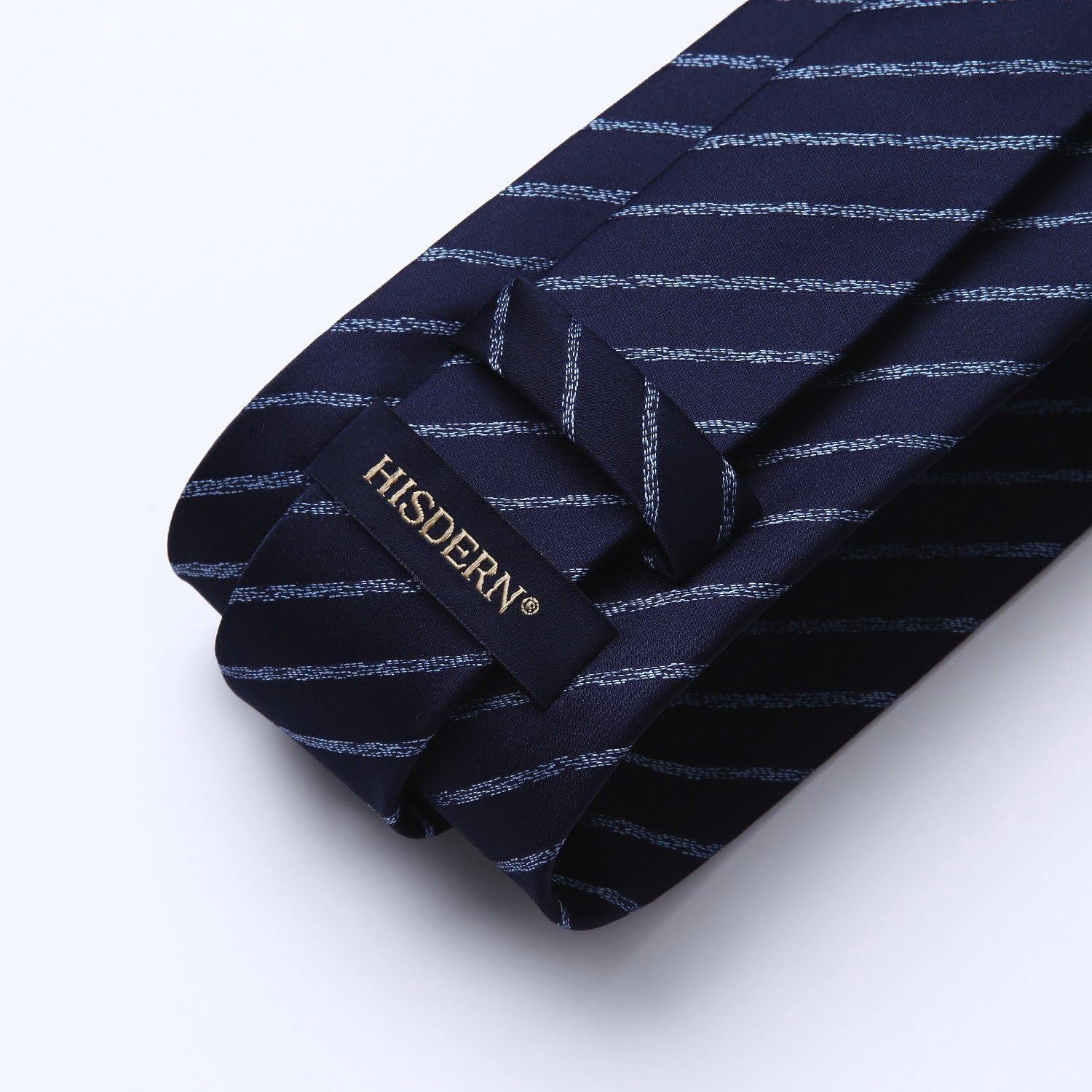 Hisdern Navy Blue Striped Wedding Accessories Set