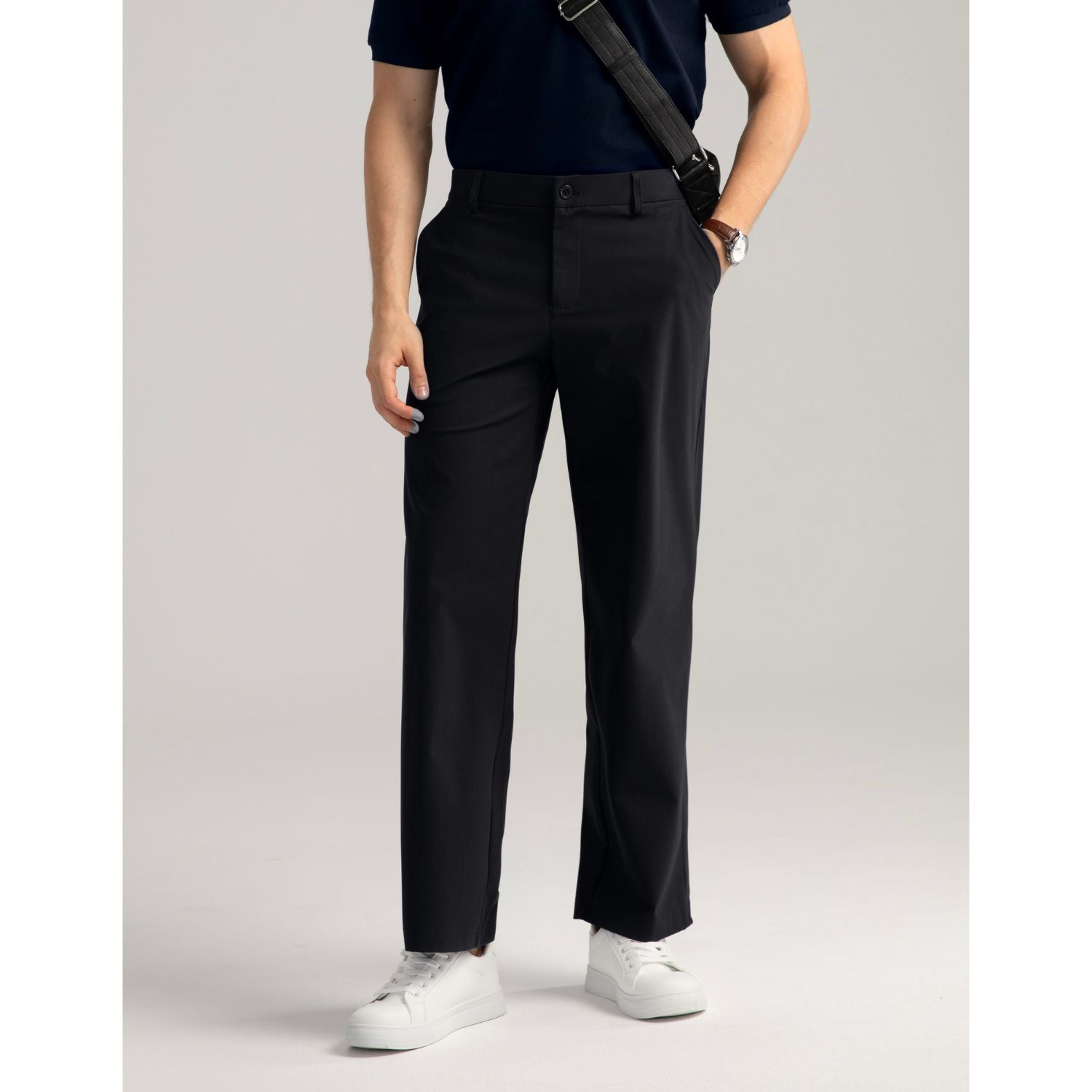 Hisdern Flex 505 Men's Golf Pants Relaxed Fit Stretch for Business Casual