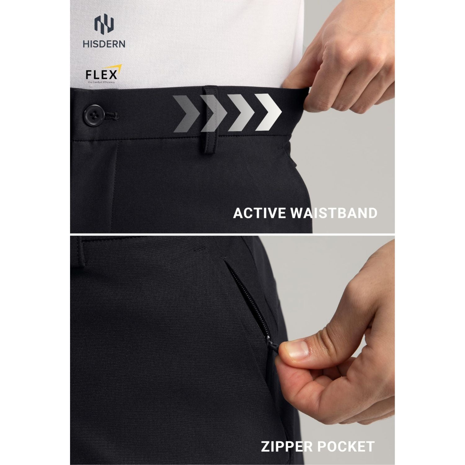 Hisdern Flex 505 Men's Wide-Leg Business Casual Pants Seamless Comfort