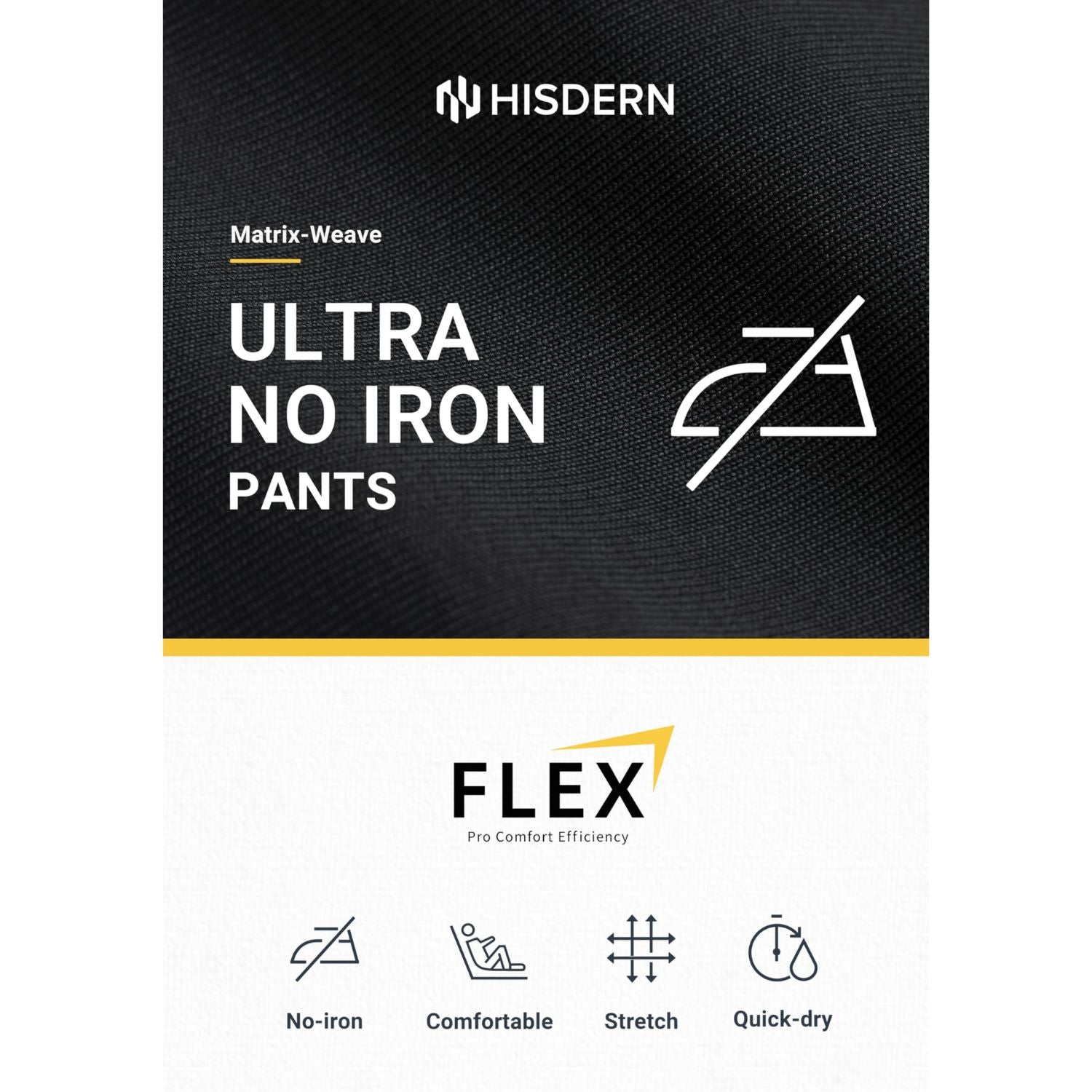 Hisdern Flex 503 Men's Golf Pants Slim Fit Stretch for Business Casual
