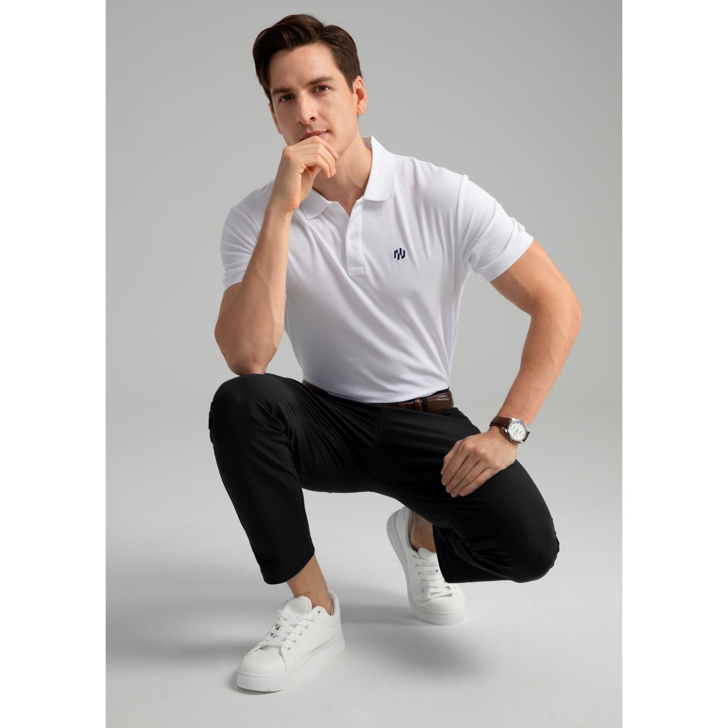 Hisdern Flex Men's Golf Pants Slim Fit Stretch for Business Casual