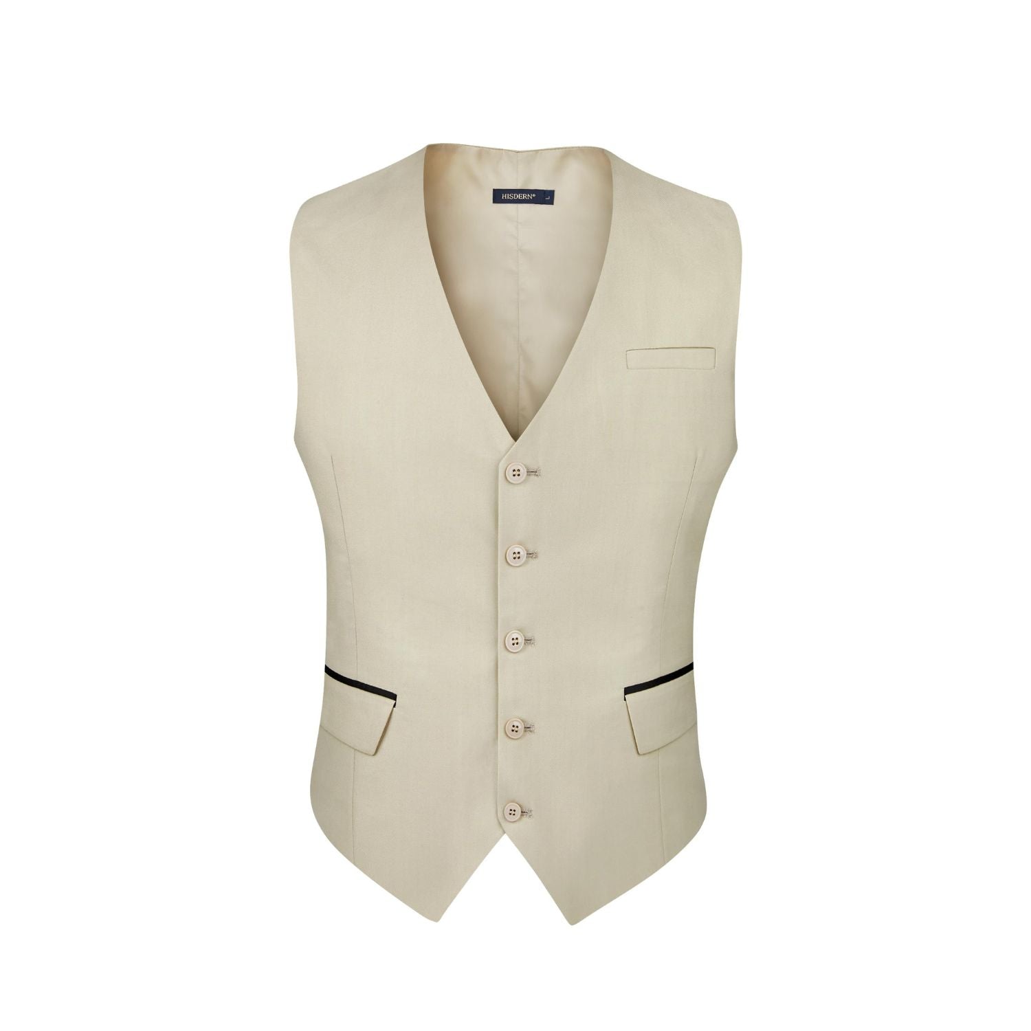 Men's Khaki Beige Light Satin Suit Vest Formal Wear for Wedding