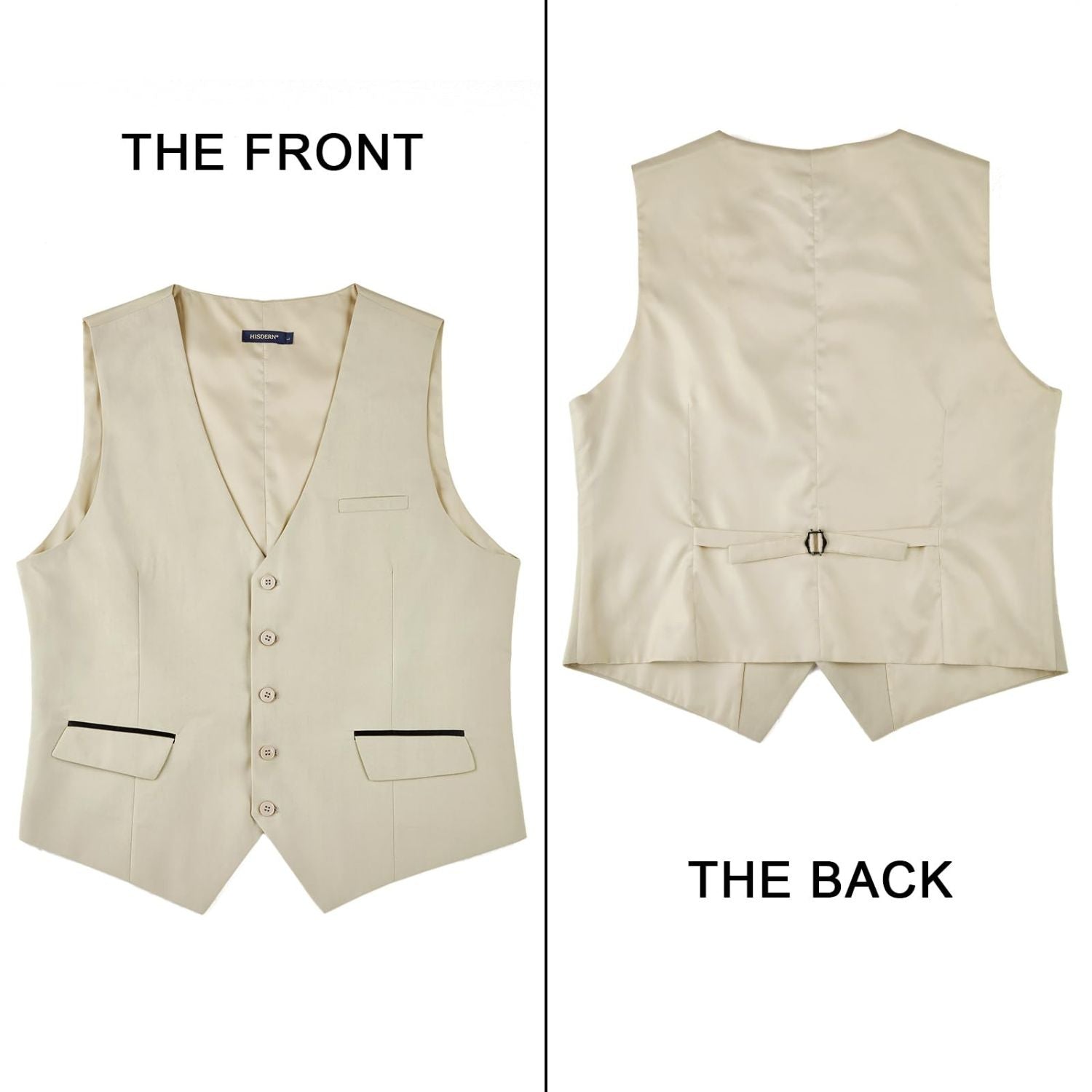 Men's Khaki Beige Light Satin Suit Vest Formal Wear for Wedding