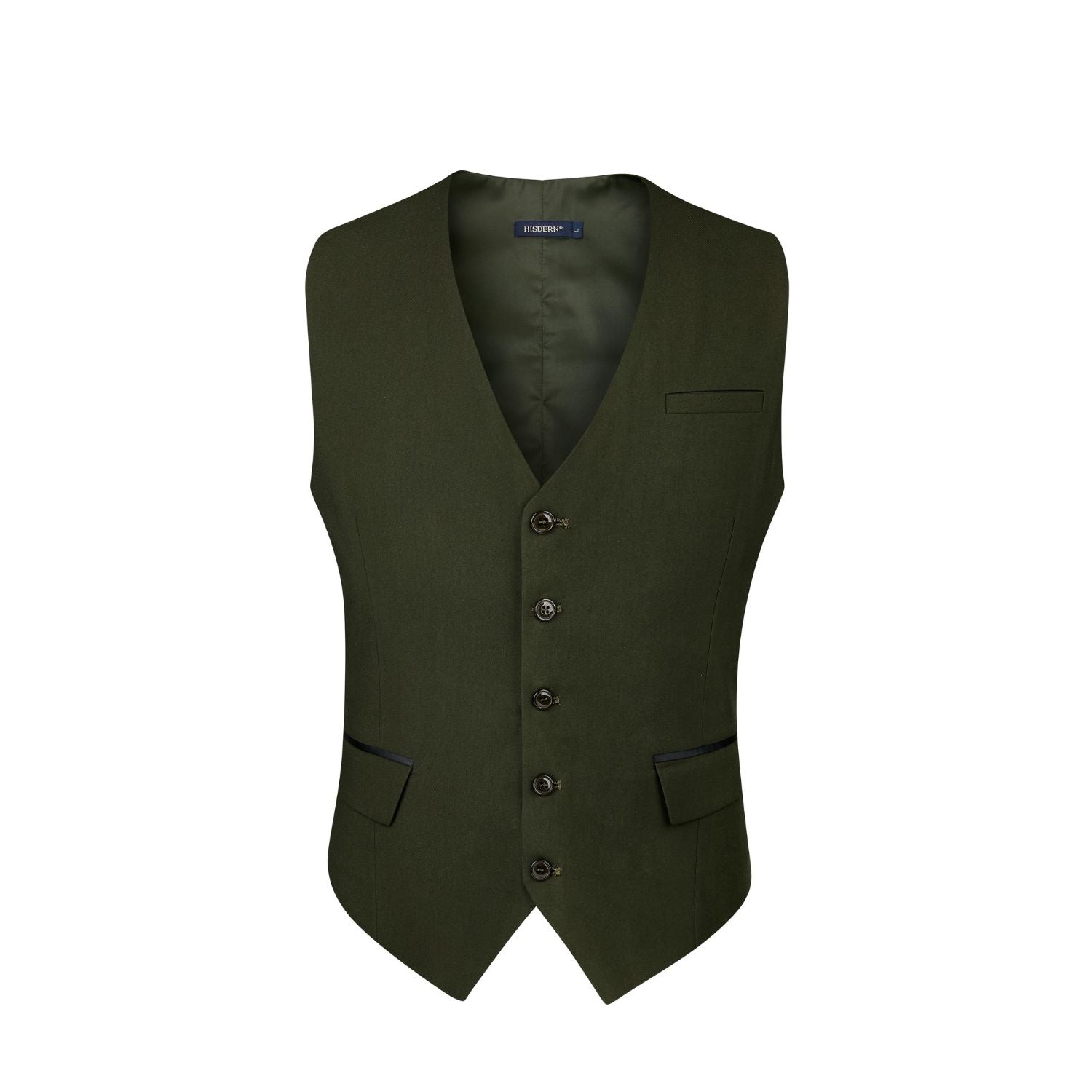 Men's Army Green Satin Suit Vest Formal Wear for Wedding