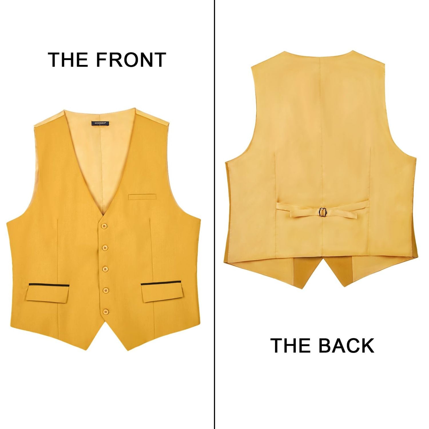 Men's Gold Satin Suit Vest Formal Wear for Wedding