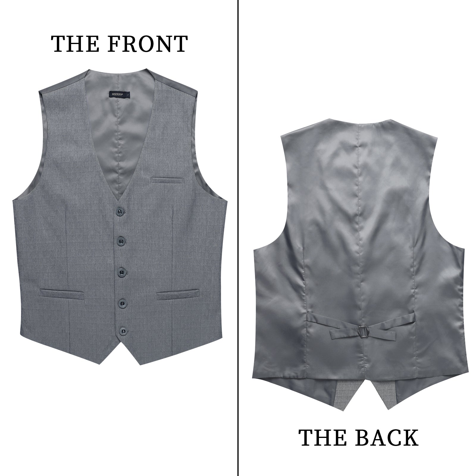Solid Slim Vest - D2-LIGHT GREY
