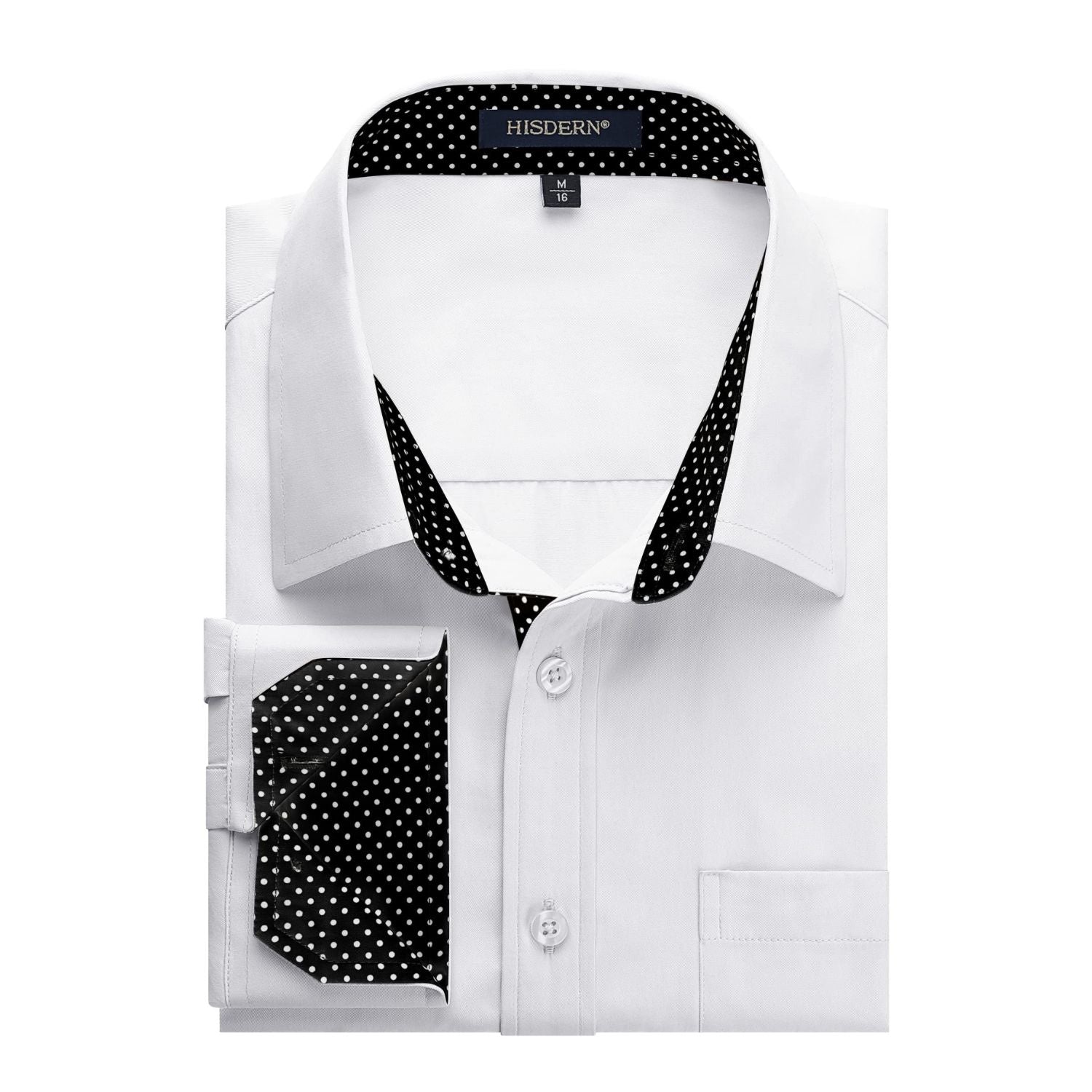 Men's Dress Shirt with Pocket - G-WHITE 1