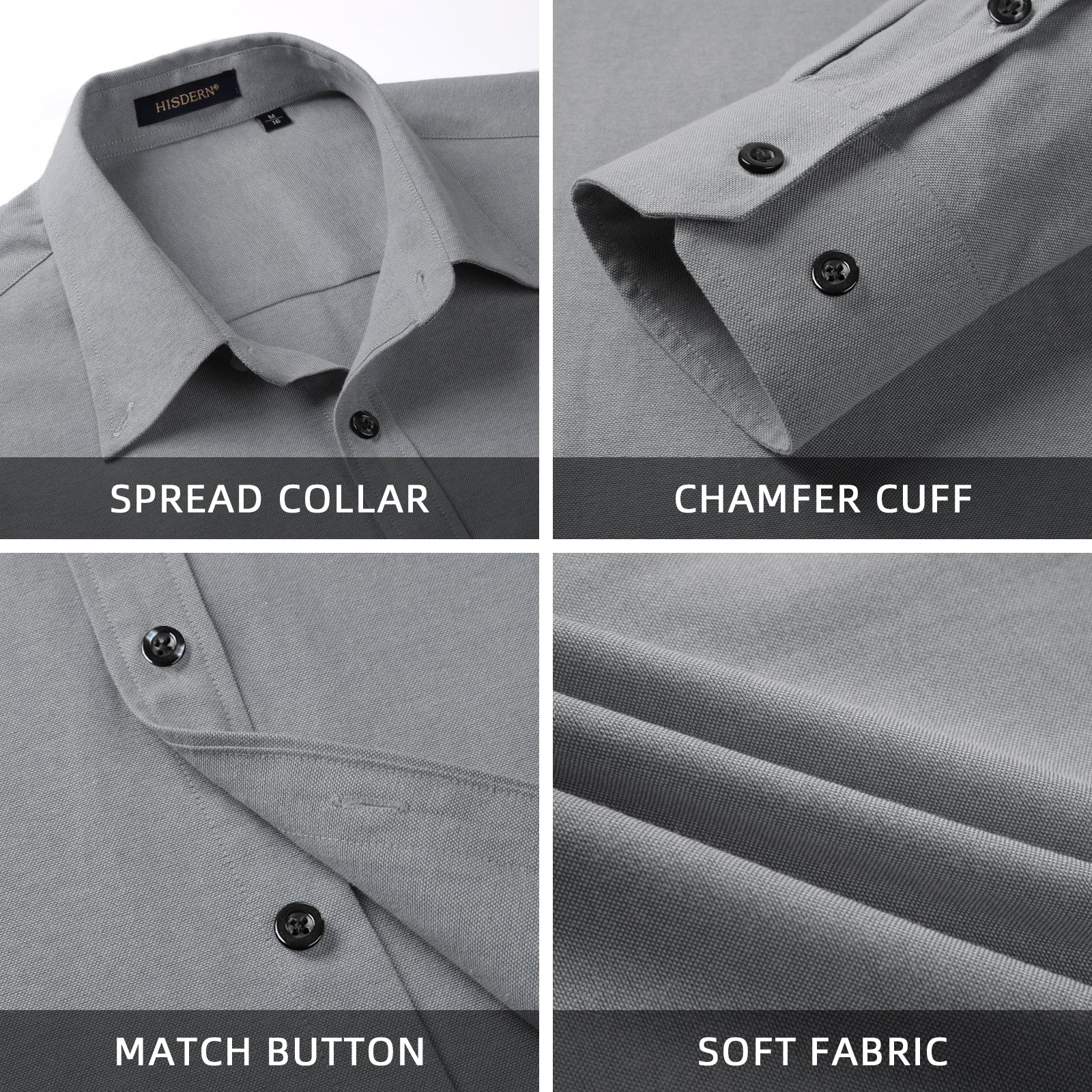 Casual Formal Shirt with Pocket - GREY