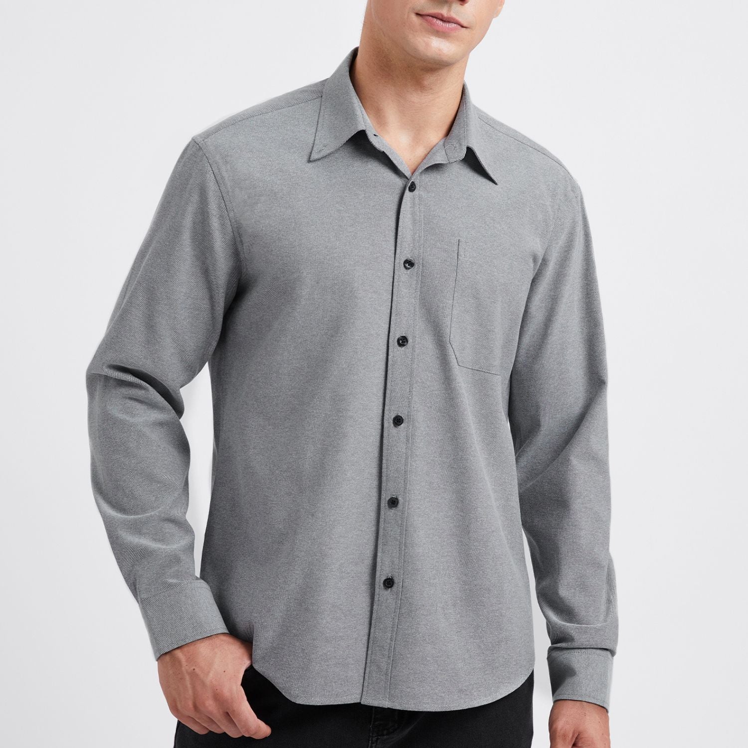 Men's Dress Shirt with Pocket - GREY