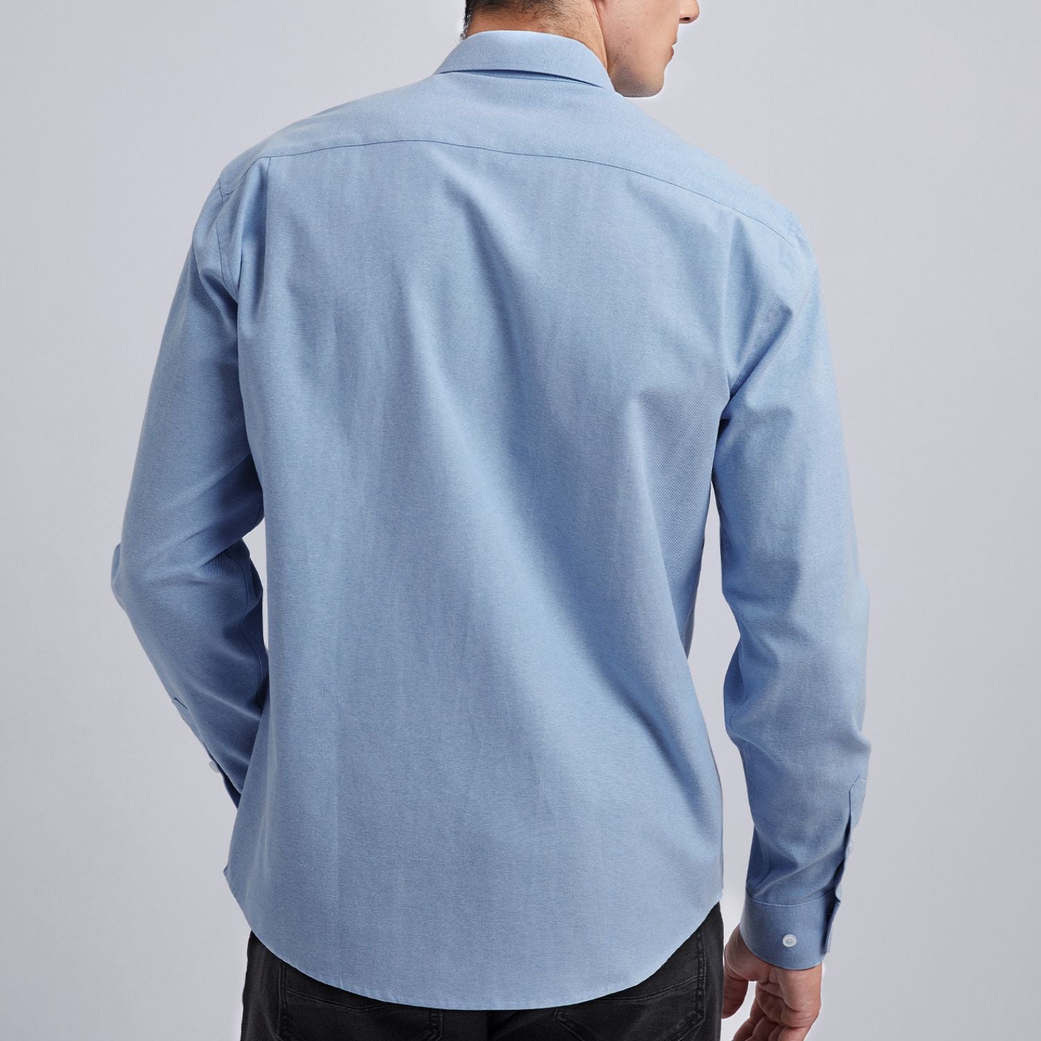 Men's Dress Shirt with Pocket - 02-LIGHT BLUE