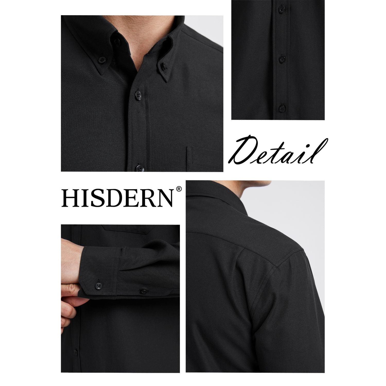 Men's Dress Shirt with Pocket - BLACK