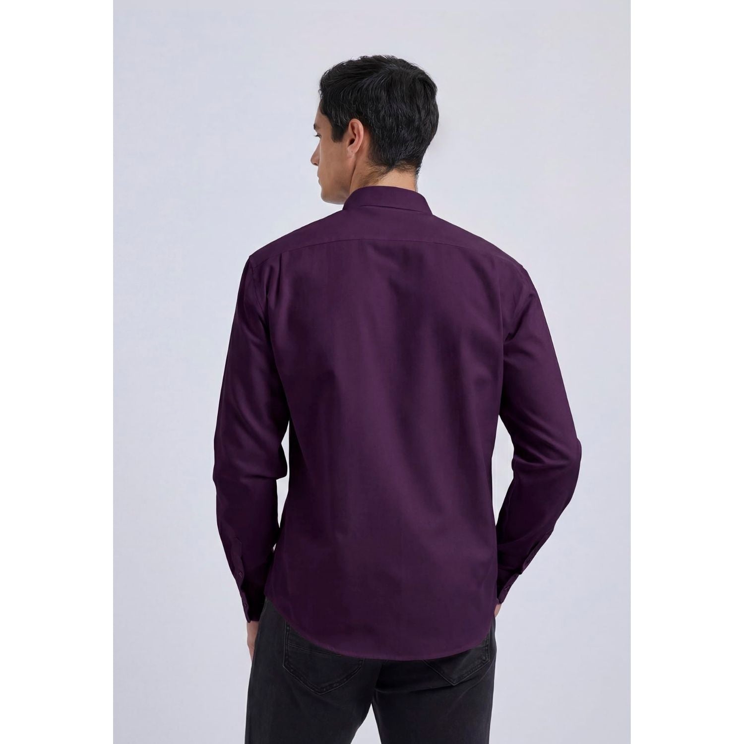 Hisdern Men's Purple Oxford Shirts with Chest Pocket Date Night