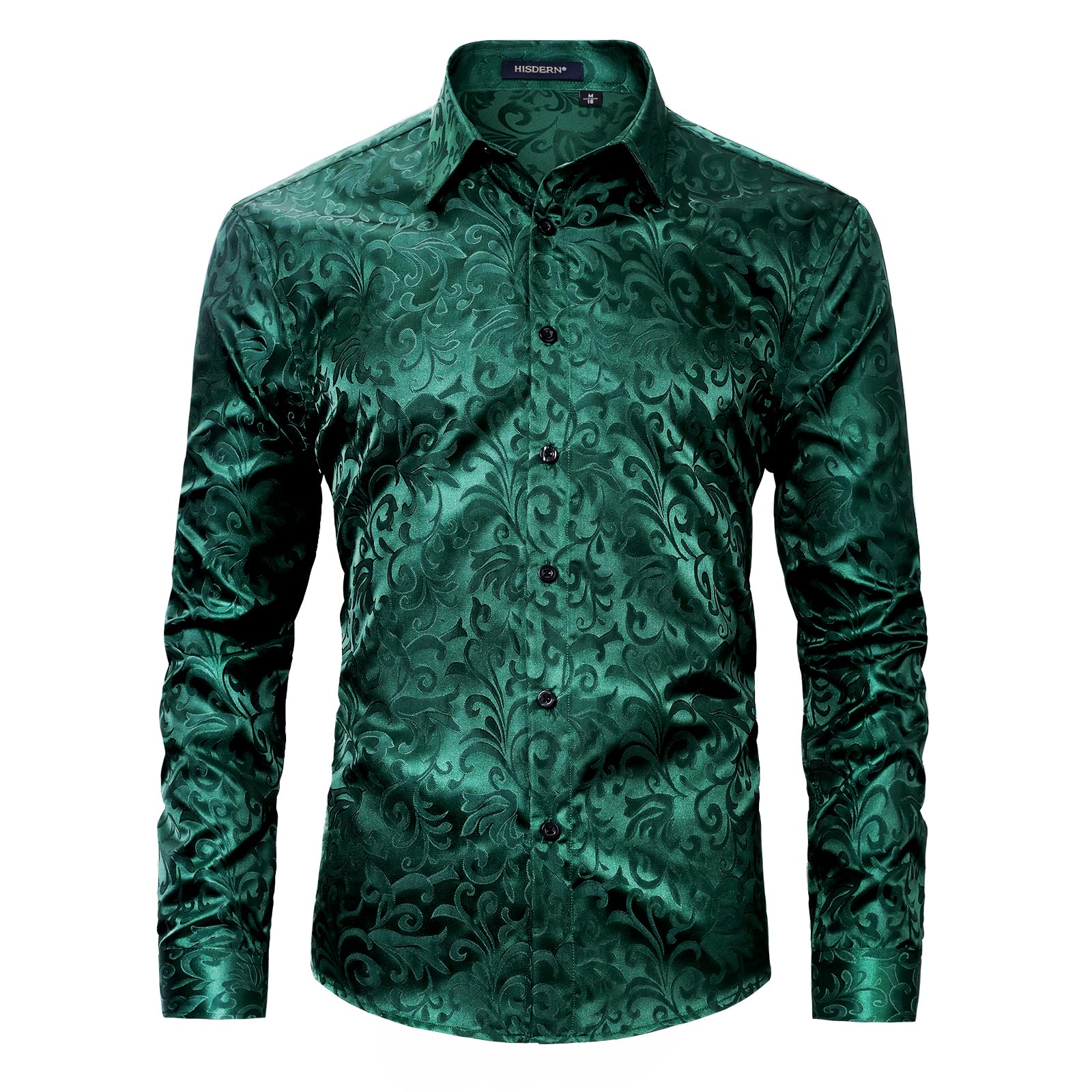 Men's Long Sleeve Shirt With Printing - GREEN-1