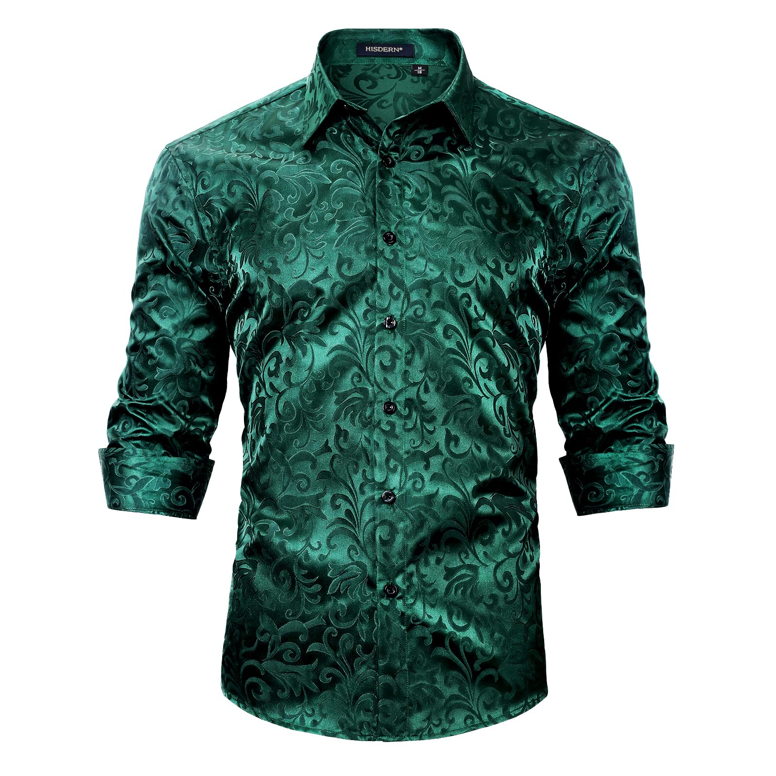 Men's Long Sleeve Shirt With Printing - GREEN-1