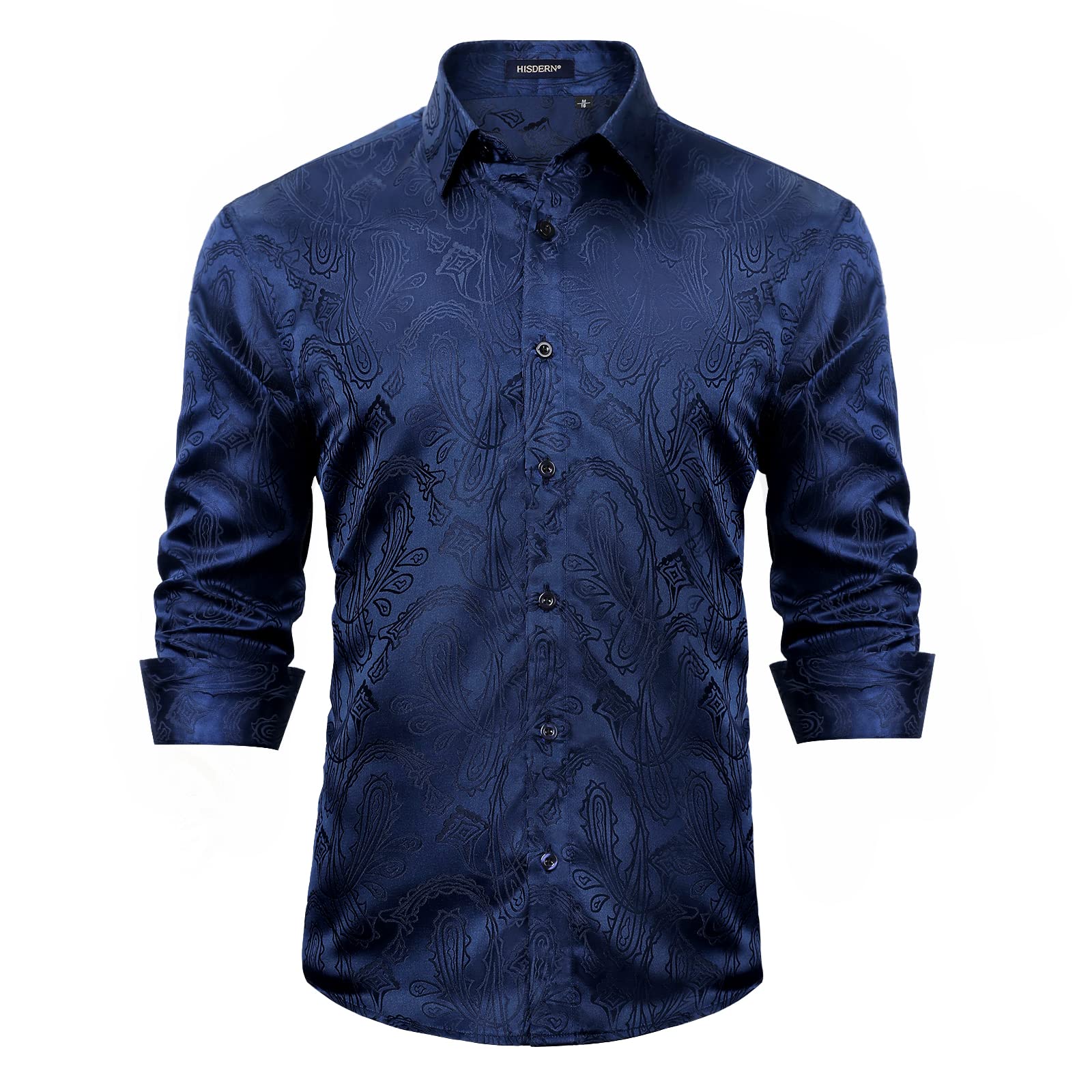 Men's Long Sleeve Shirt With Printing - NAVY BLUE
