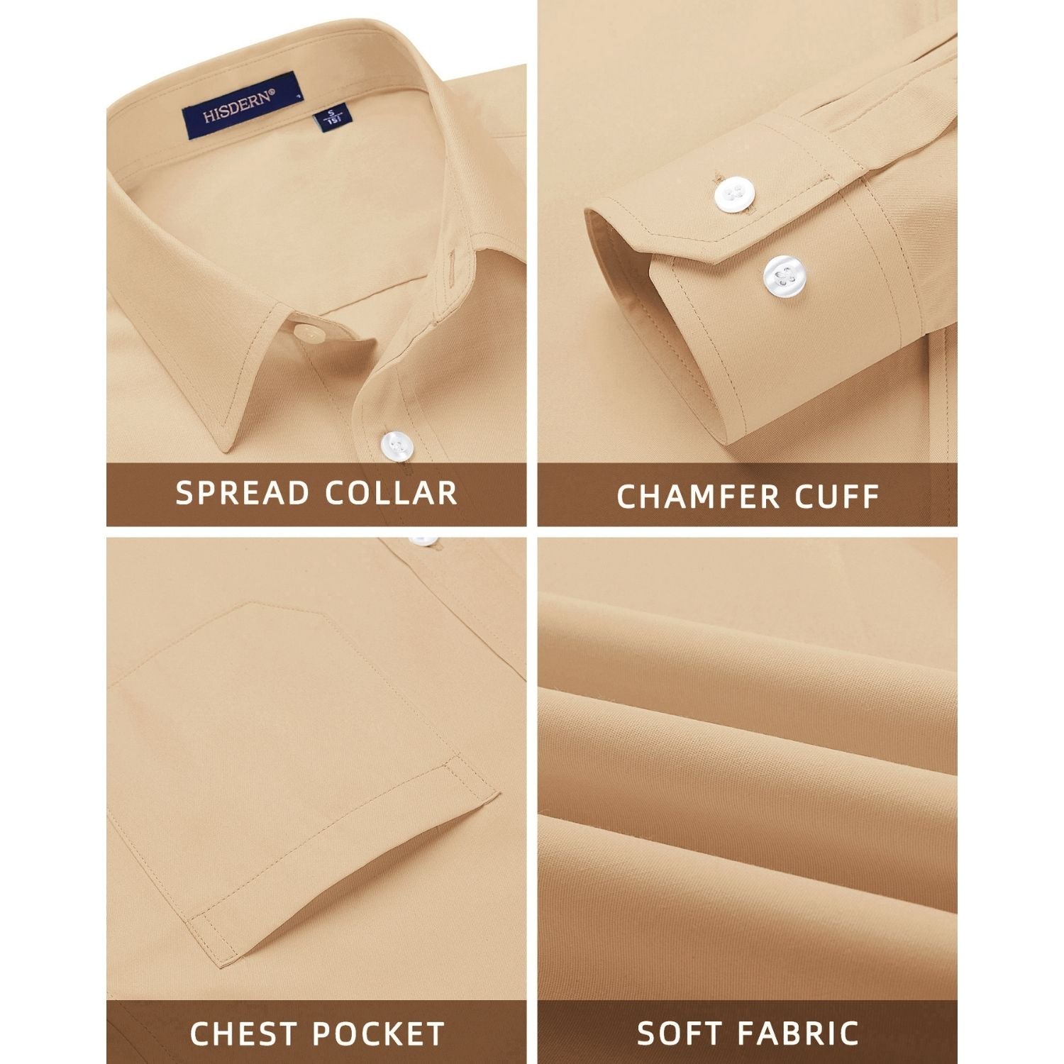 Men's Dress Shirt with Pocket - CHAMPAGNE