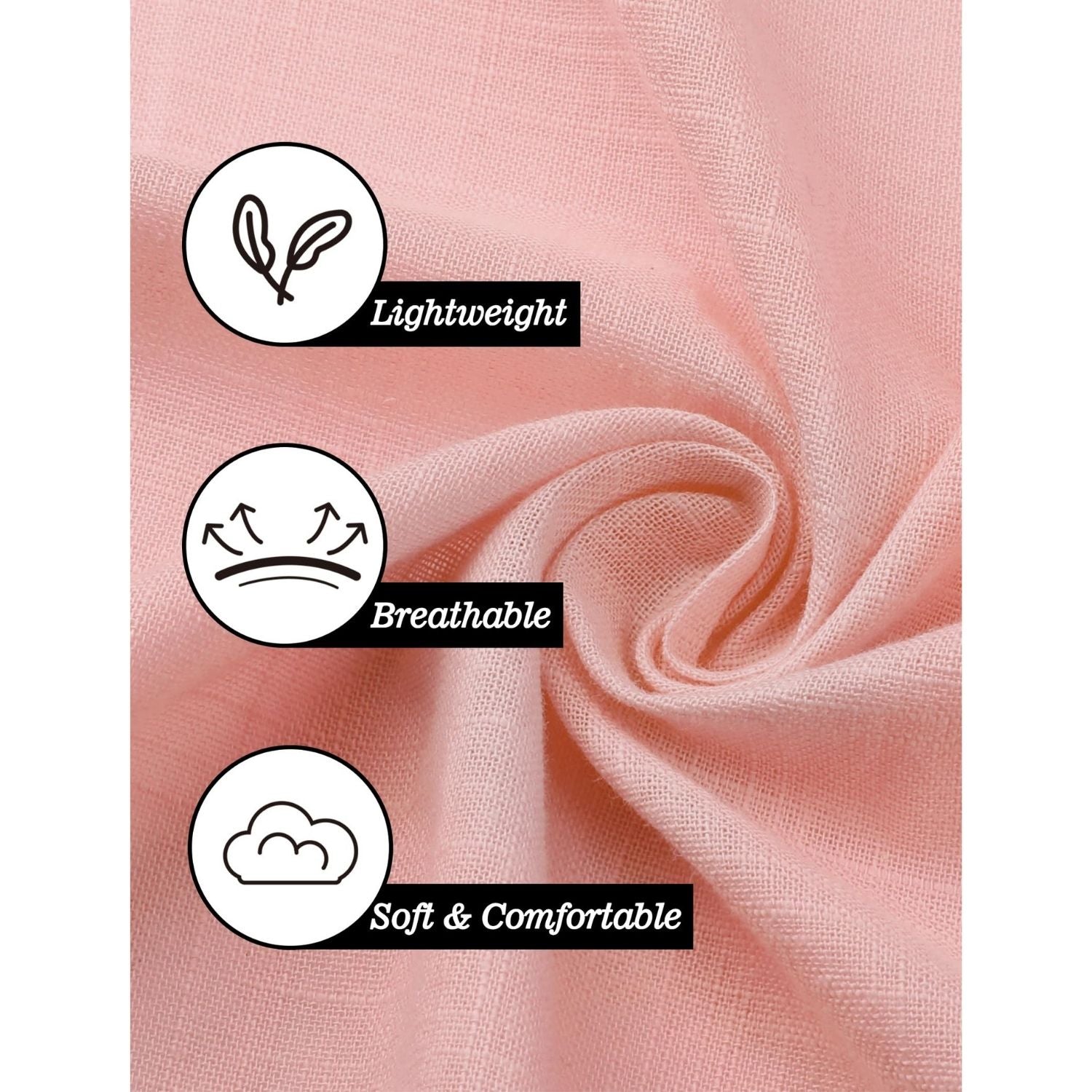 Hisdern Men's Long Sleeve Dusty Pink Casual Linen Shirts for Summer Beach