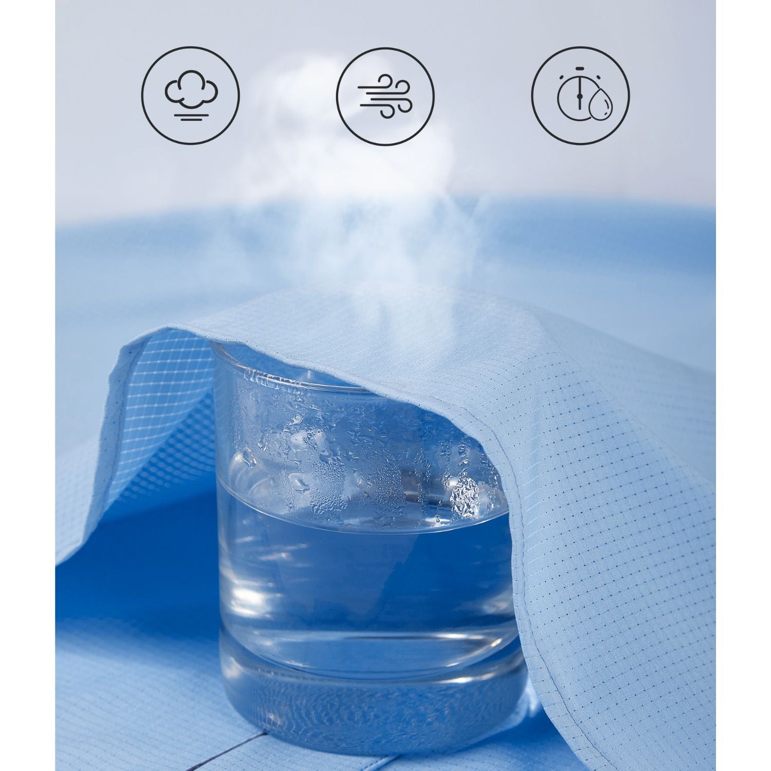 Hisdern Men's Sun Protection Denim Blue Fishing Shirt UPF 50+ for Fishing Hiking