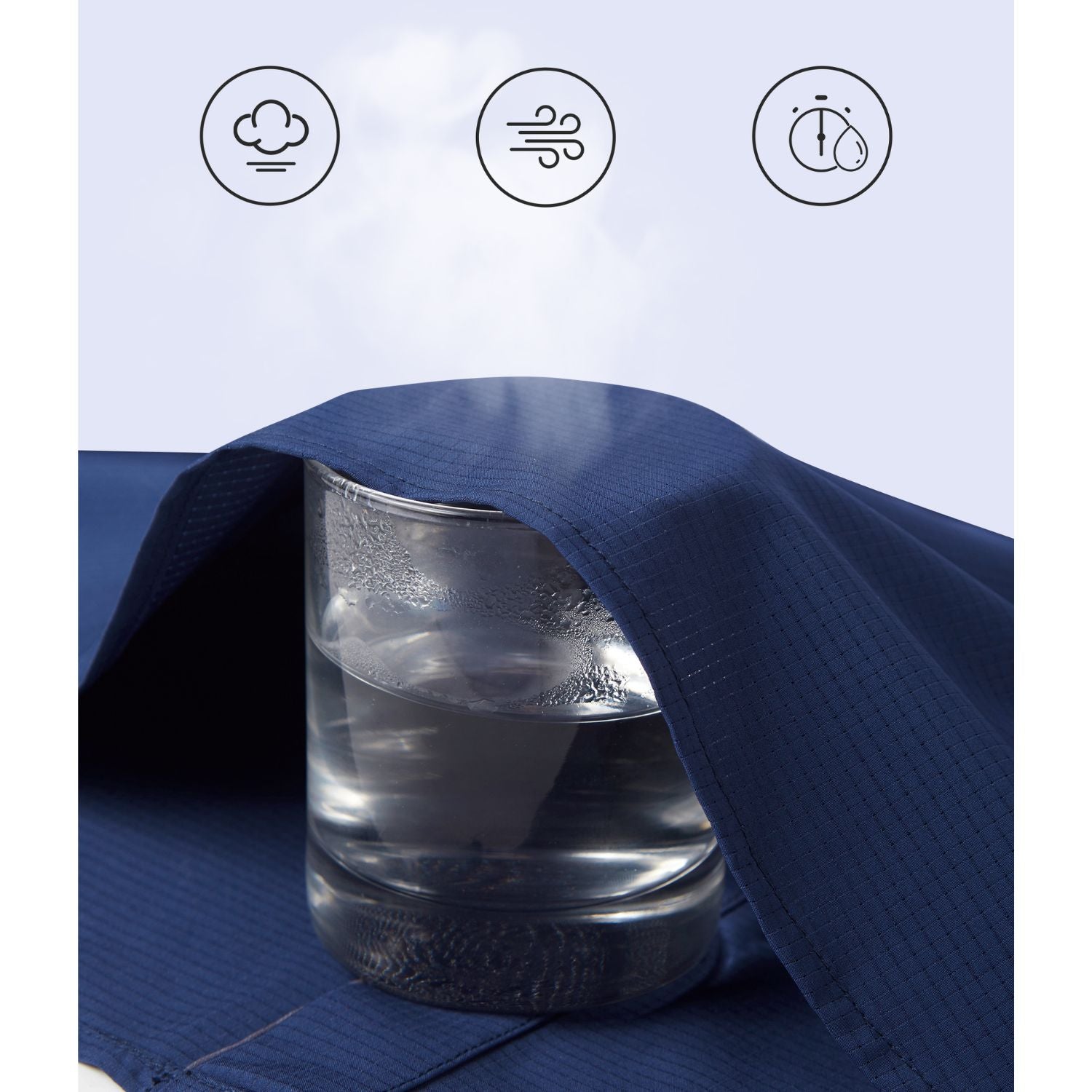 Hisdern Men's Sun Protection Navy Fishing Shirt UPF 50+ for Fishing Hiking