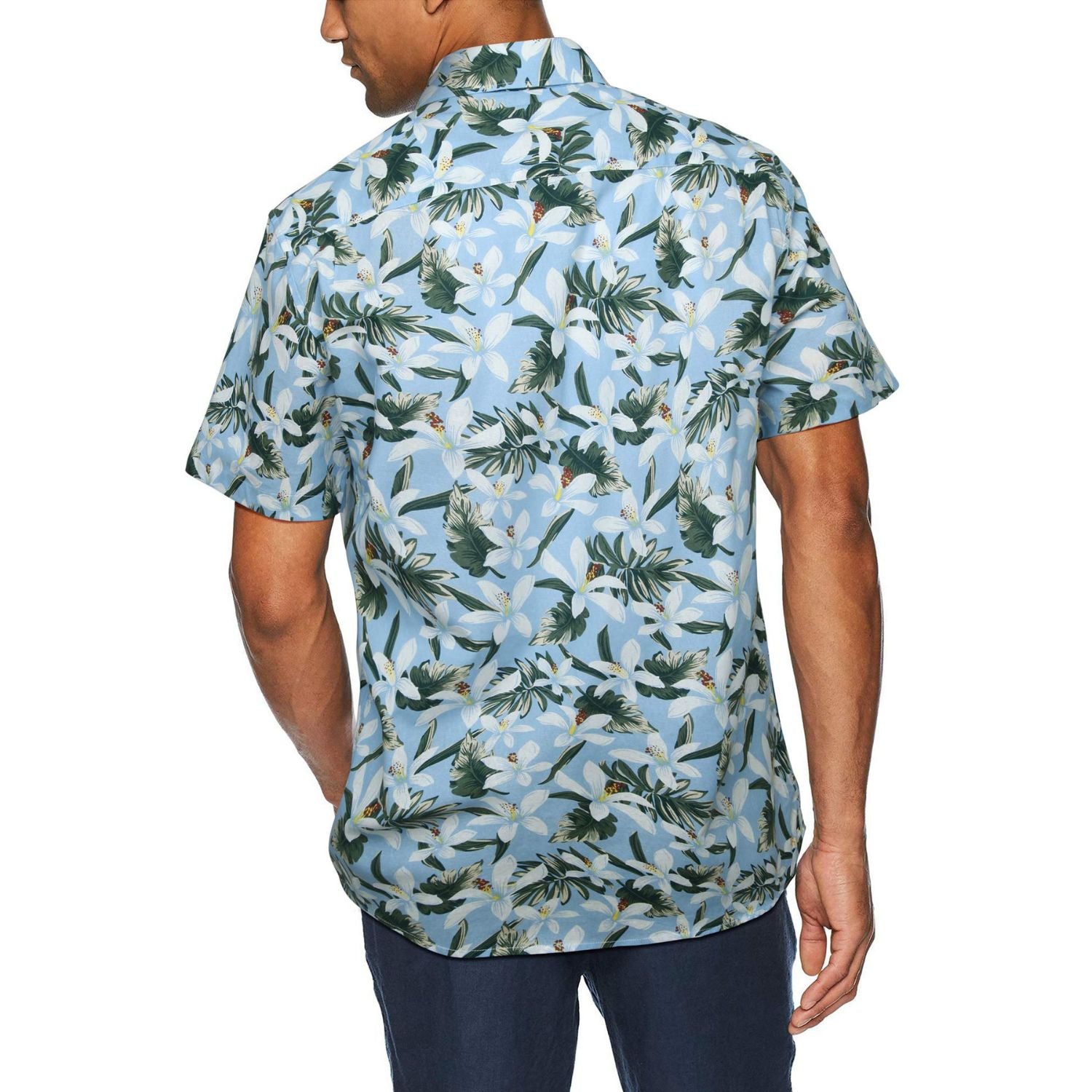Funky Hawaiian Shirts with Pocket - LIGHT BLUE-1ZFH133B