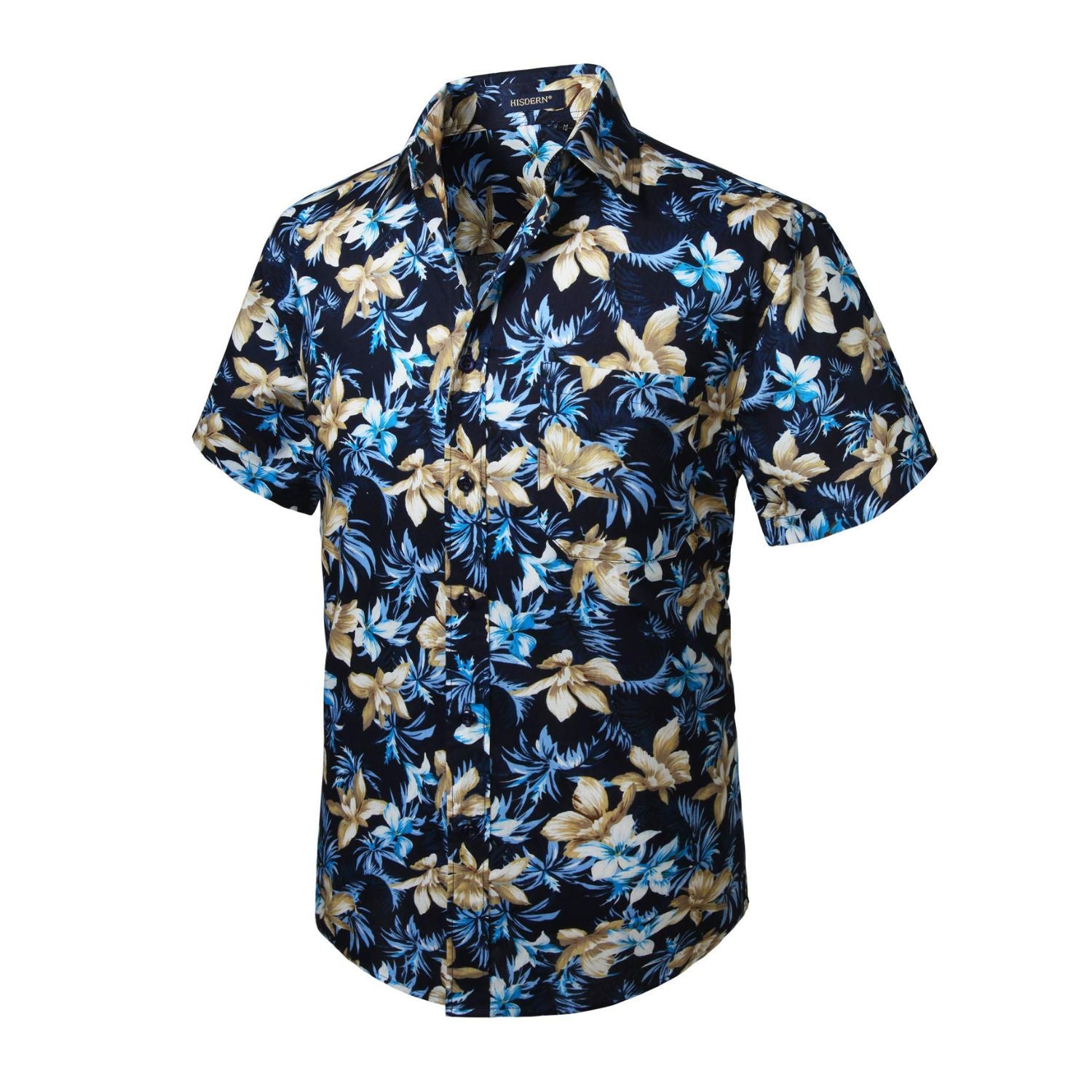 Funky Hawaiian Shirts with Pocket - NAVY BLUE-2