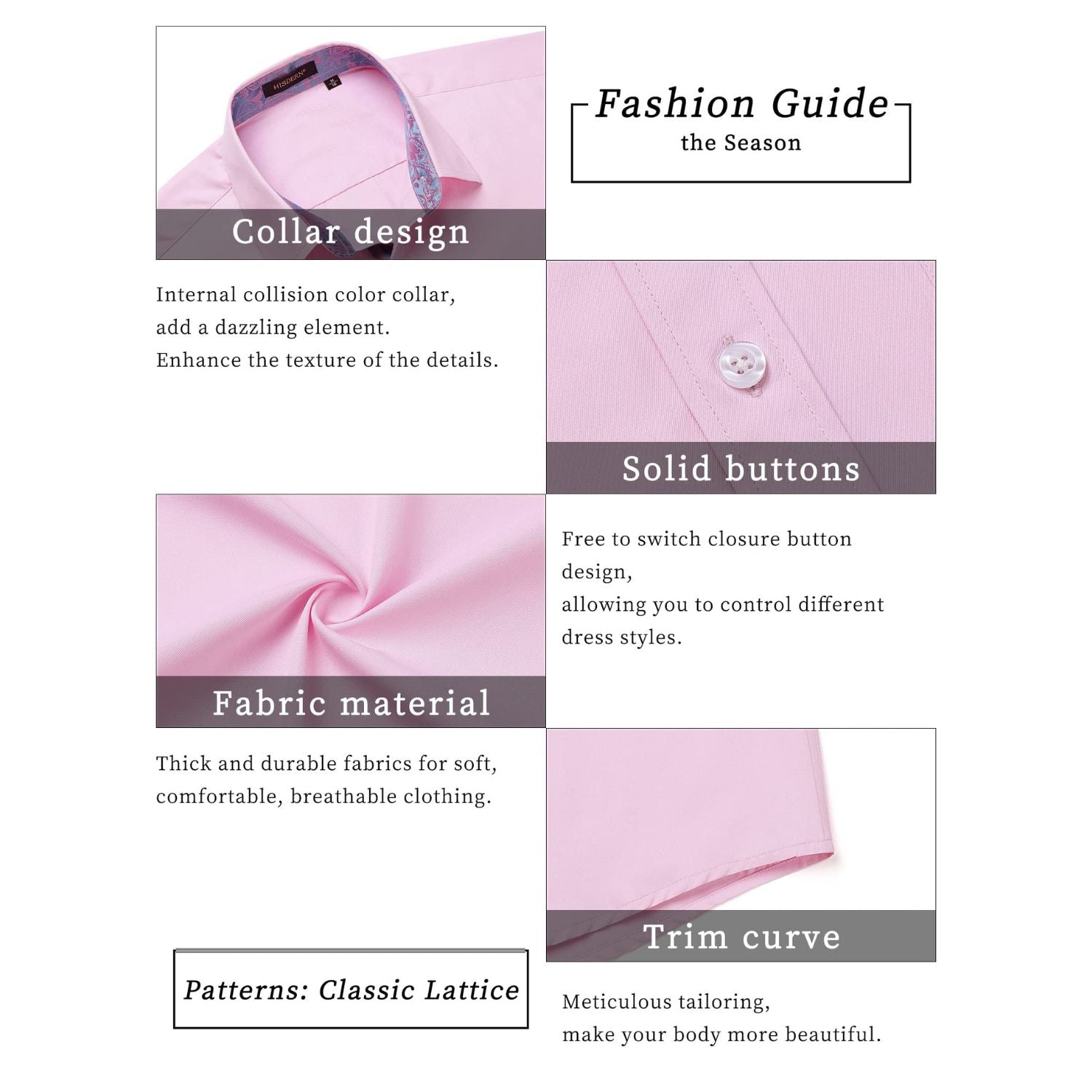 Men's Short Sleeve Shirt with Pocket - B1-PINK