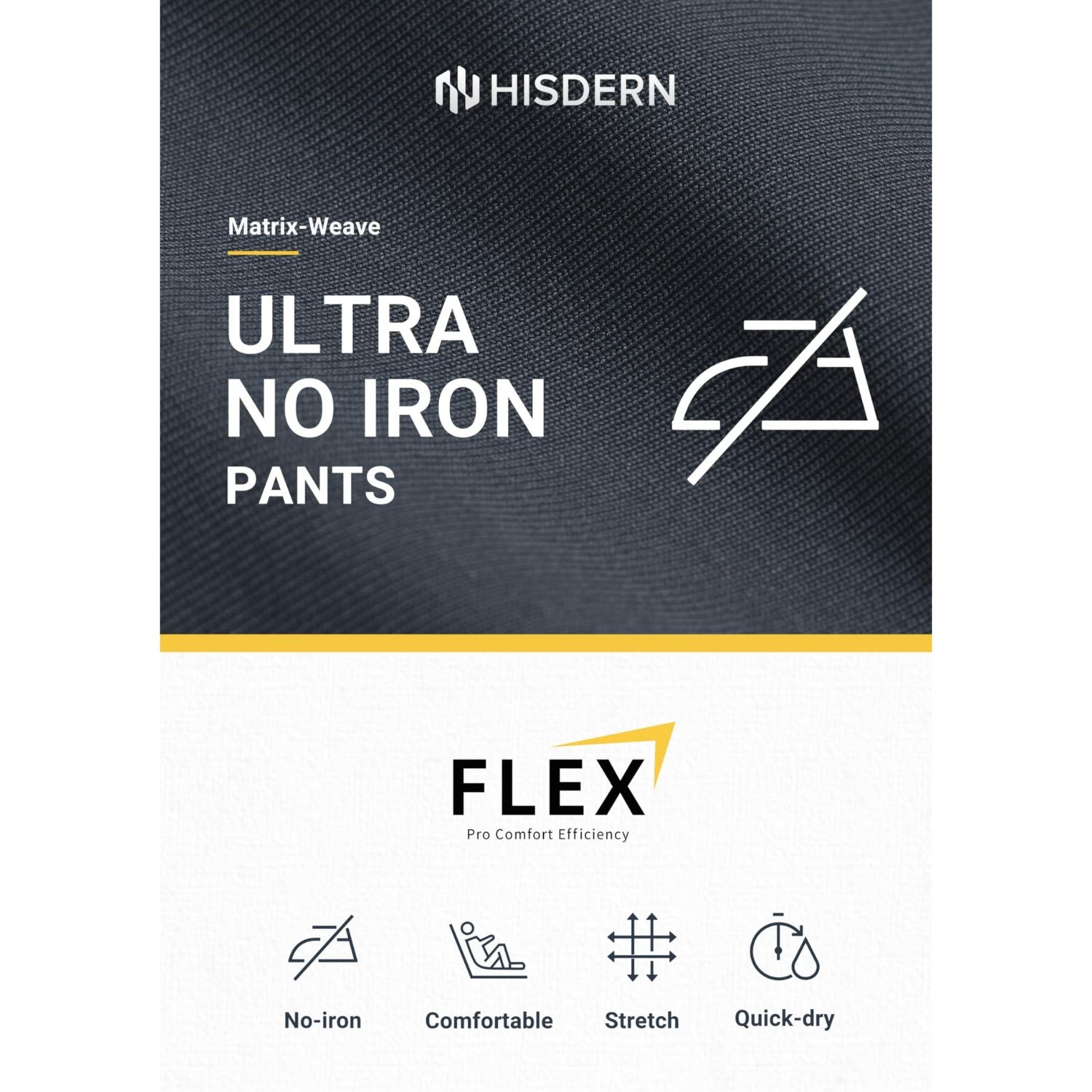 Hisdern Flex 503 Men's Golf Pants Slim Fit Dusty Blue Stretch for Business Casual
