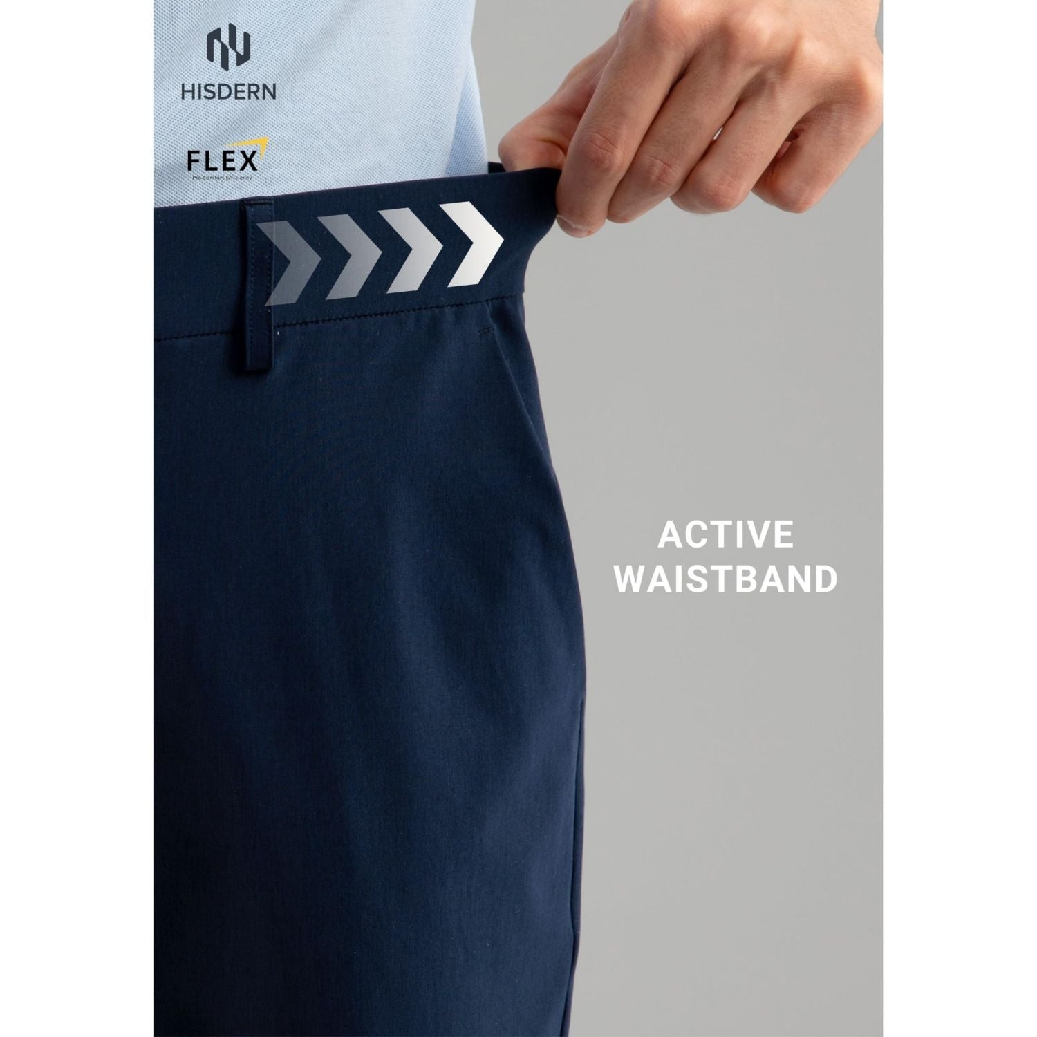 Hisdern Flex 301 Men's Stretch Dress Pants Navy Blue Classic Fit Casual Pants for All-Day Comfort