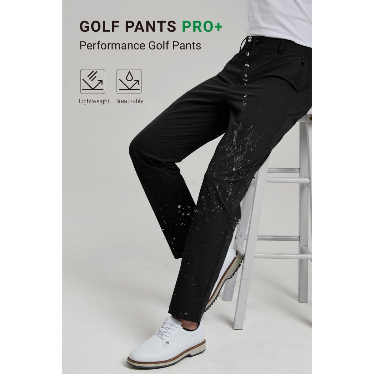 Hisdern 709 Pro+ Men's Golf Pants Stretch Black Lightweight for Casual