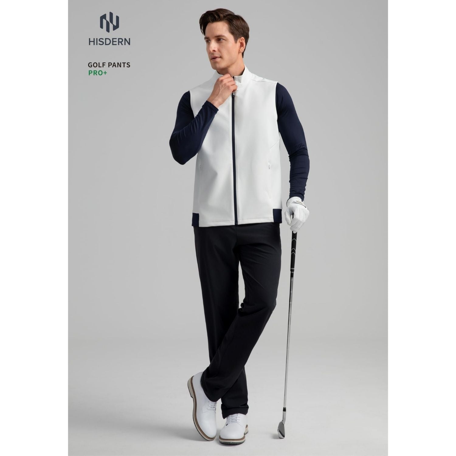 Hisdern 709 Pro+ Men's Golf Pants Stretch Black Lightweight for Casual