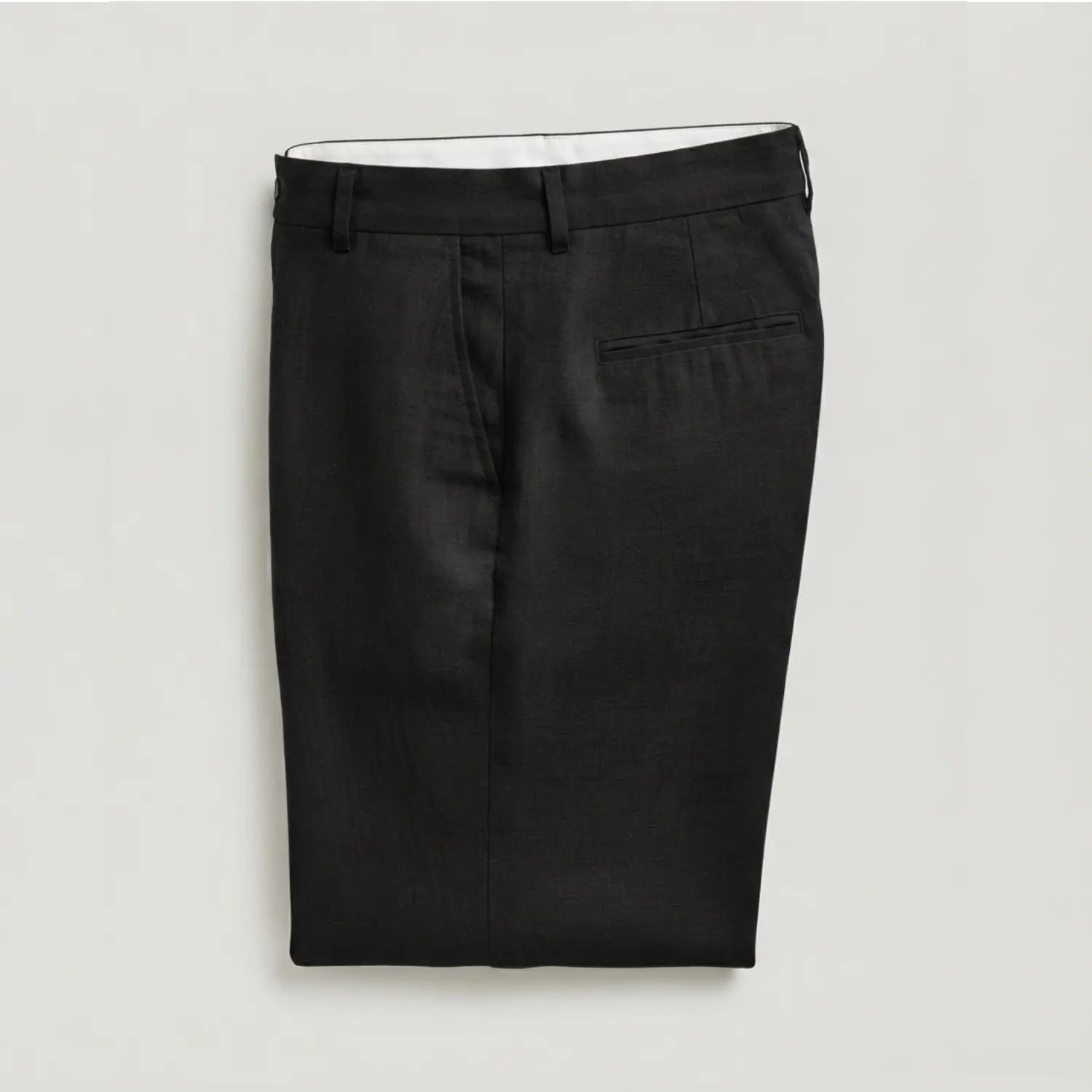 Hisdern Men's Cotton-Linen Black Vest & Pants Set