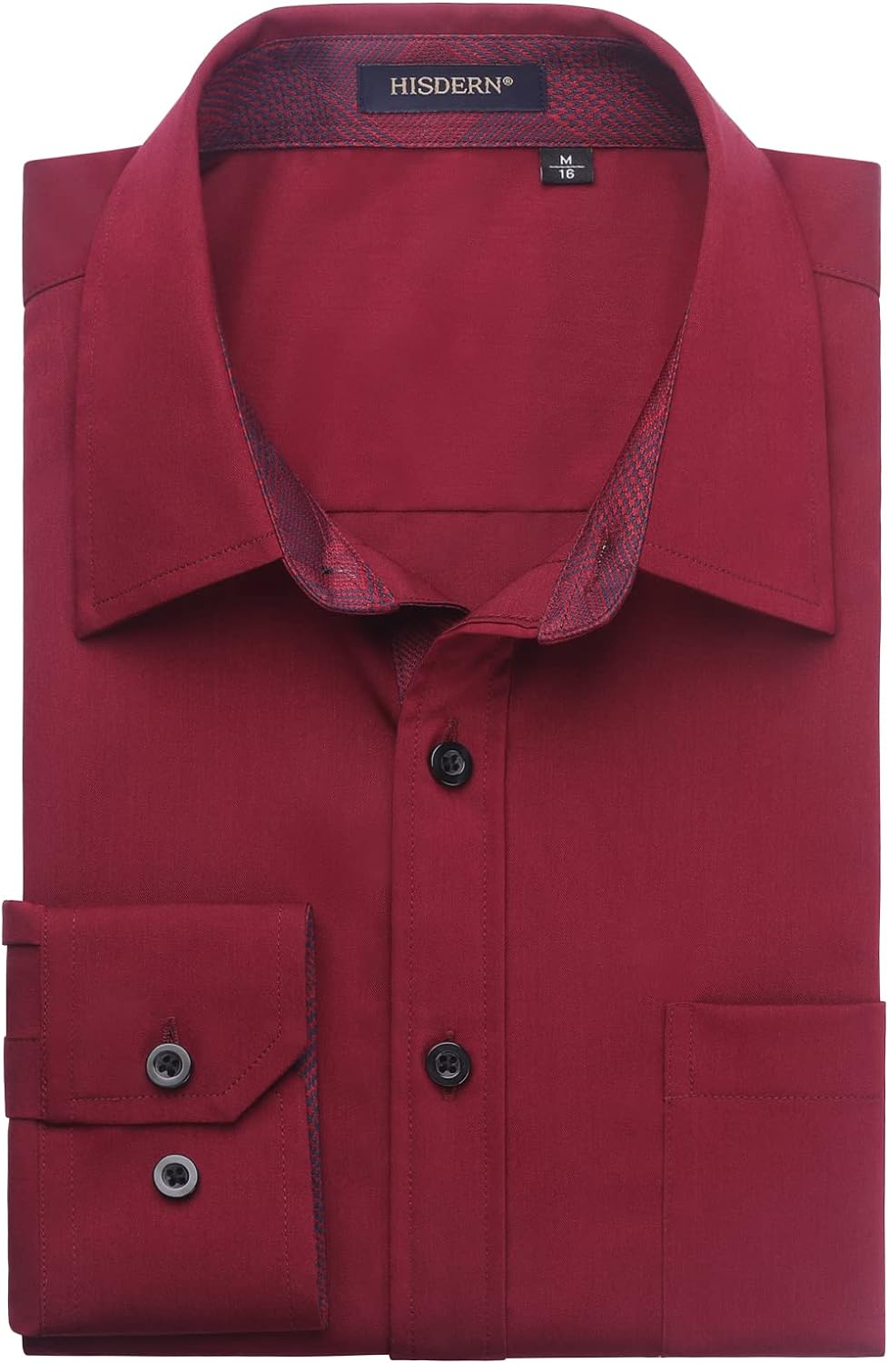 Casual Formal Shirt with Pocket - 07-BURGUNDY