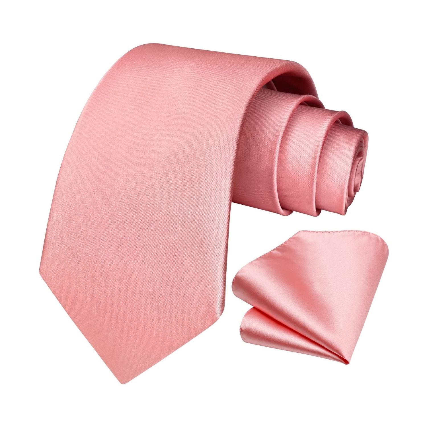 Solid Tie Handkerchief Set - A1-HOT PINK