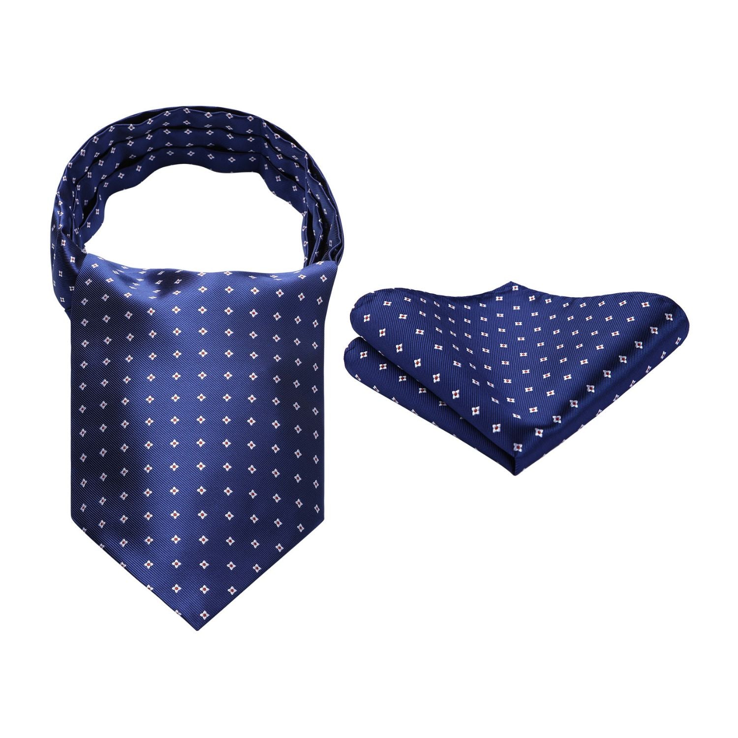 Floral Ascot Cravat Scarf - B-BLUE POLKA DOT01
