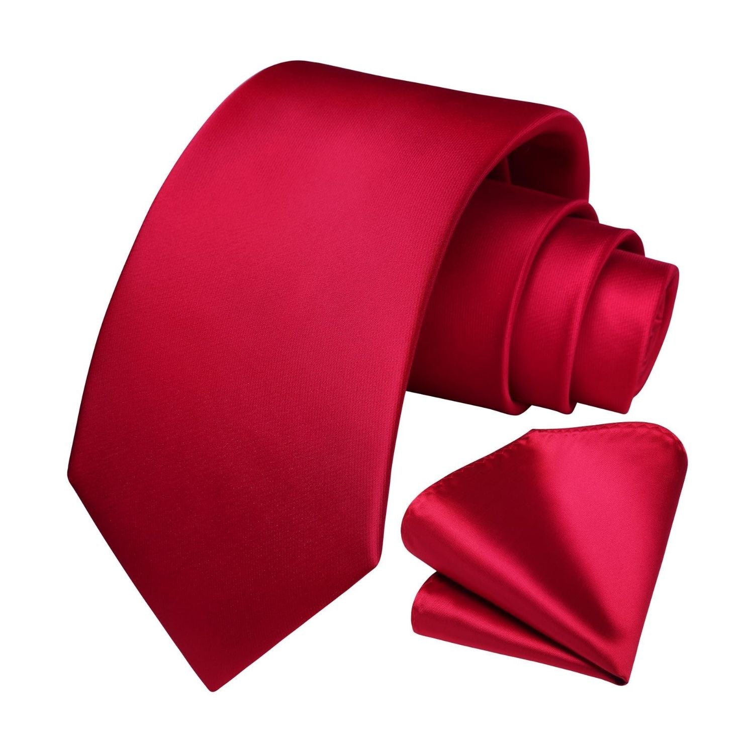 Solid Tie Handkerchief Set - A1-HOT PINK